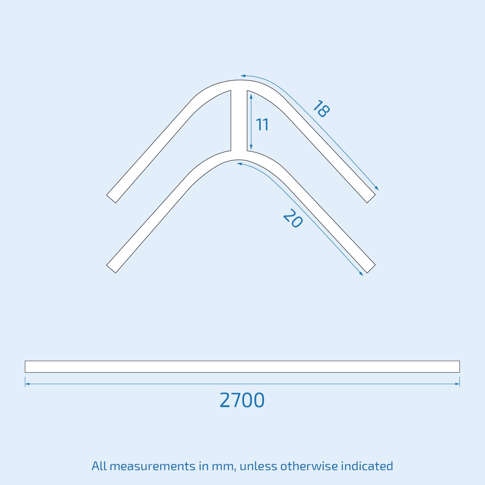 External Corner Fixing White Cladding Trim 2700mm X 5mm