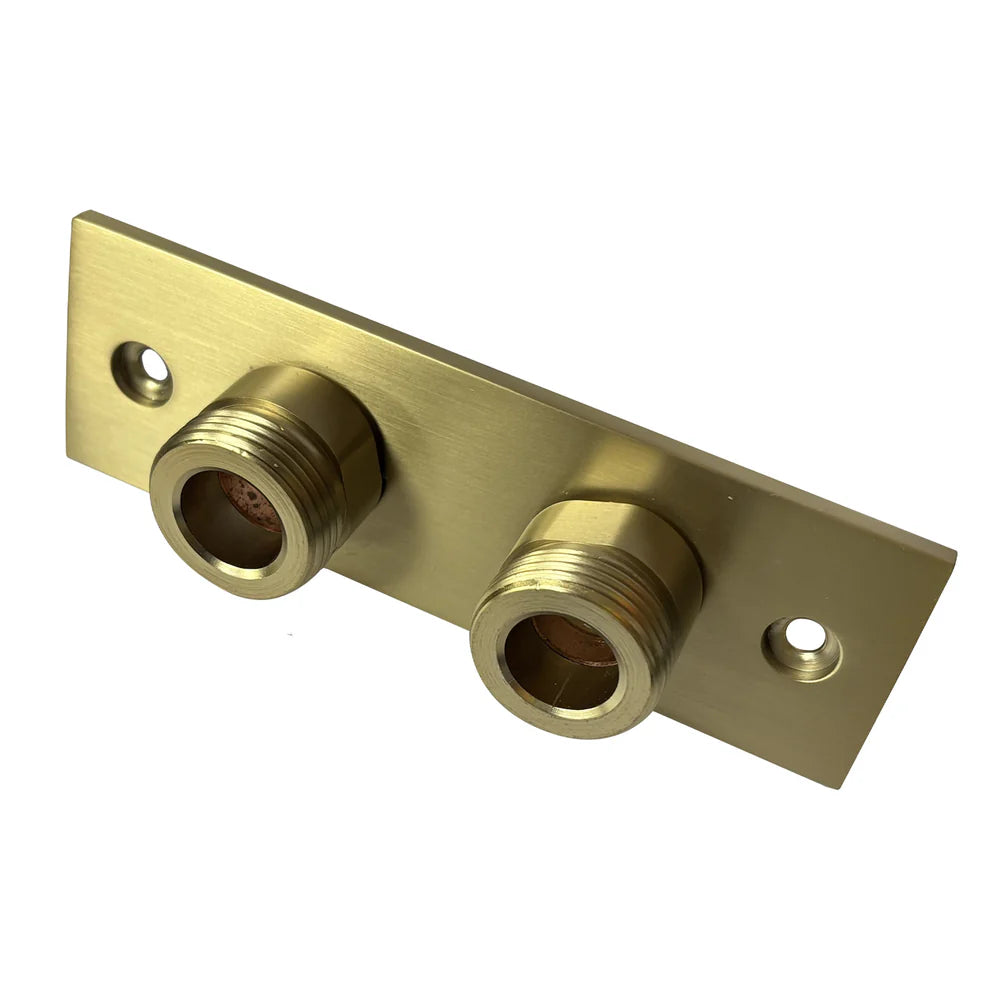 Brushed Brass Easy Fixing Plate Bracket Mini Thermostatic Shower Valve