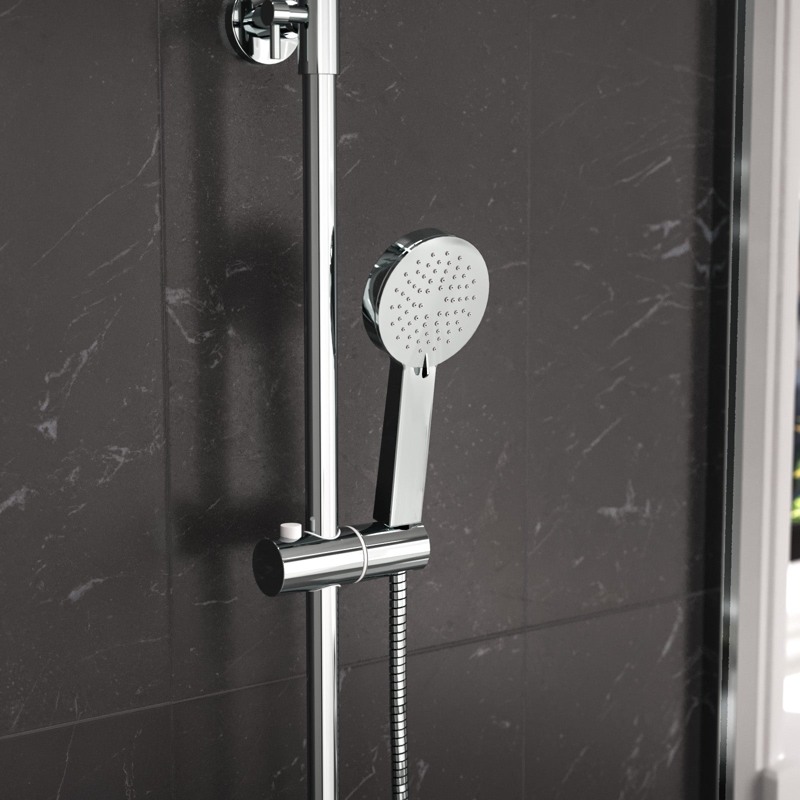 Modern Round Exposed 2 Way Thermostatic Mixer Shower Set With Easy Fittings