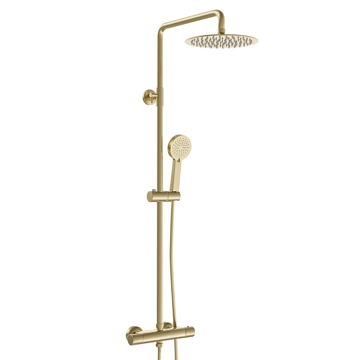 Bathroom Suite - Alaska 1500mm Square Single Ended Bathtub with Screen, 600mm 2 Drawer Basin Vanity & Close Coupled Toilet - Set with Brushed Brass Fittings