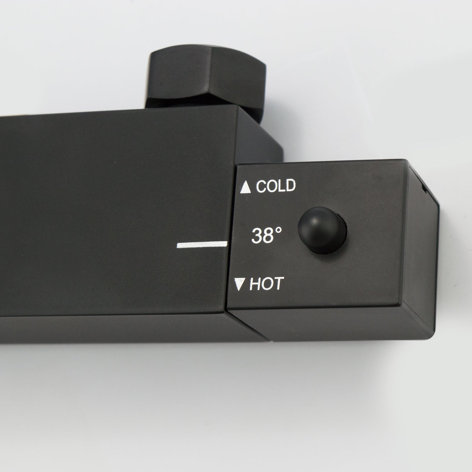 Modern Thermostatic Mixer Shower Set Square Black Finish Twin Head Exposed Valve