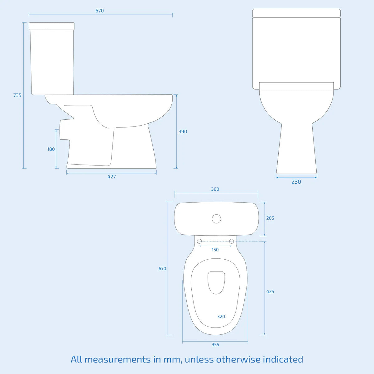 Alaska 800mm Dark Grey 2 Drawers Handleless Basin Vanity Close Coupled Toilet