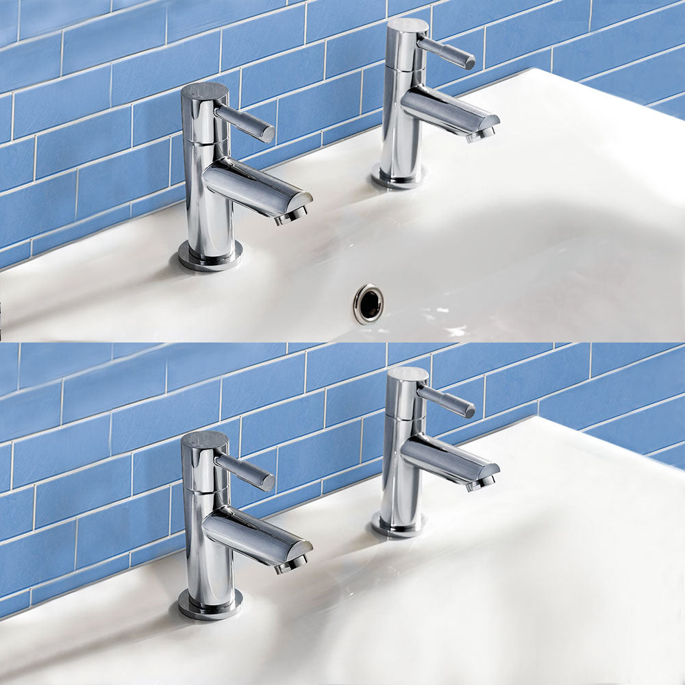 Marc Chrome Modern Set Of Twin Basin Taps & Twin Bath Filler Taps