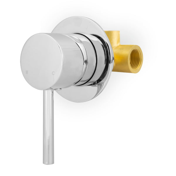 Apex Wall Mounted Round Concealed Manual Mixer Valve 1/2" Hot And Cold