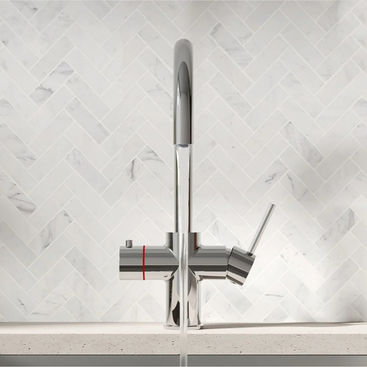 3 in 1 Single Lever Boiler Complete Kitchen Mixer Tap Set - Chrome
