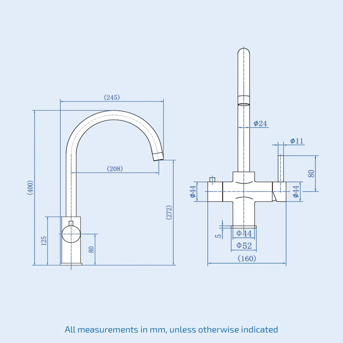 3 in 1 Single Lever Boiler Complete Kitchen Mixer Tap Set - Chrome