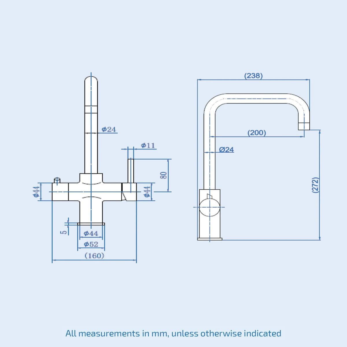 3 in 1 Single Lever Boiler Kitchen Mixer Tap Set - Brushed Nickel