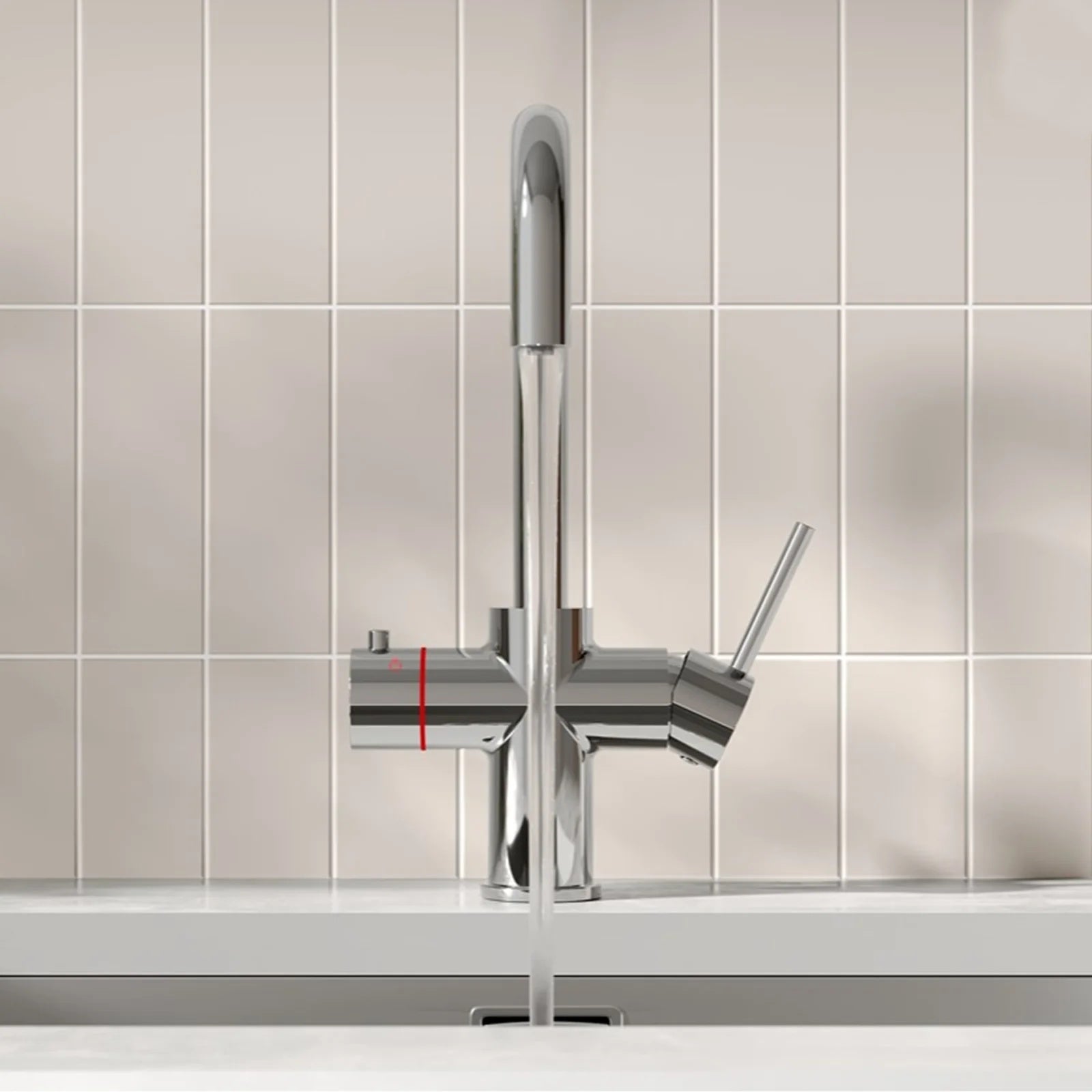 3 in 1 Single Lever Boiler Kitchen Mixer Chrome Tap Set