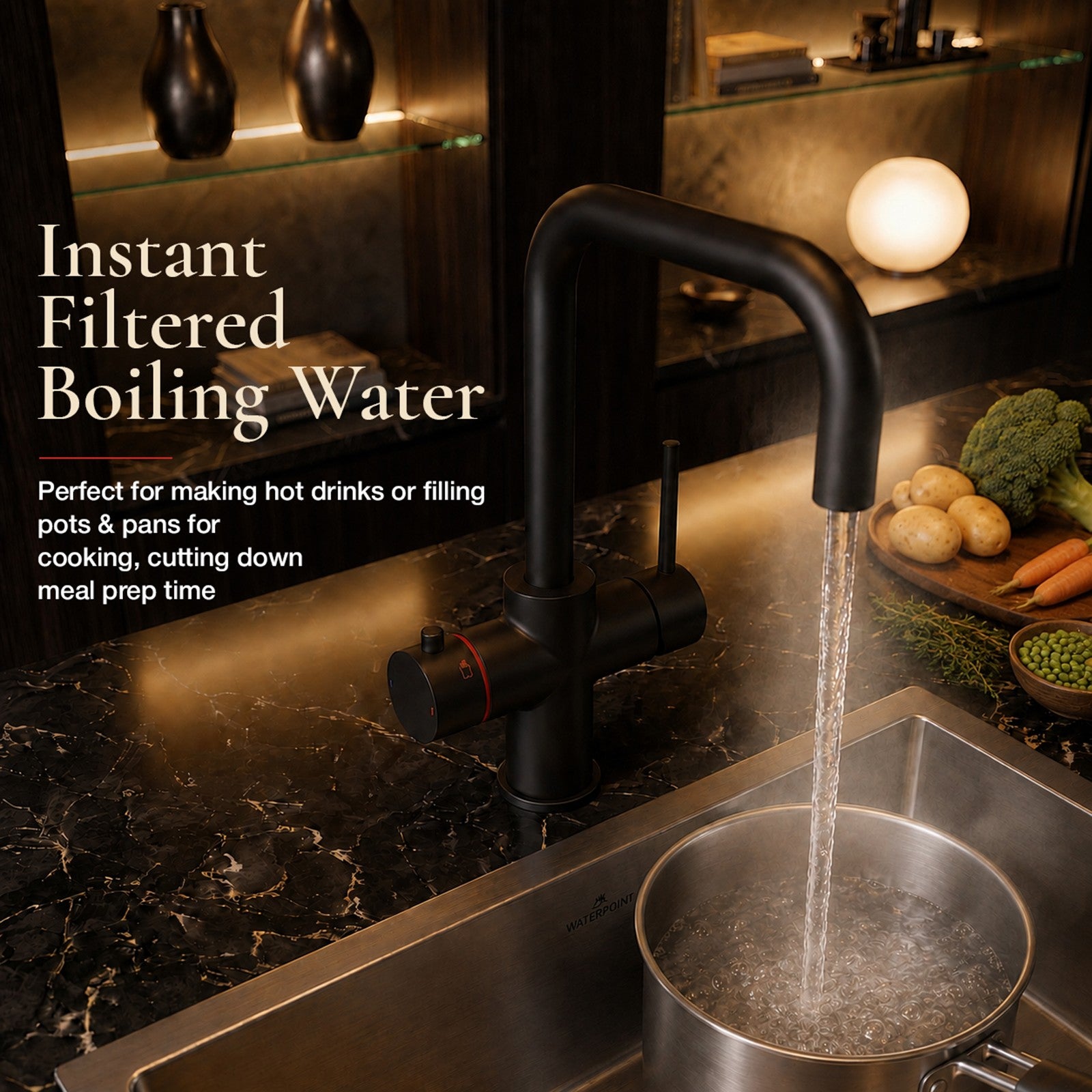 3 in 1 Kitchen Tap - Instant Hot Boiling Filtered Water + Hot and Cold Water