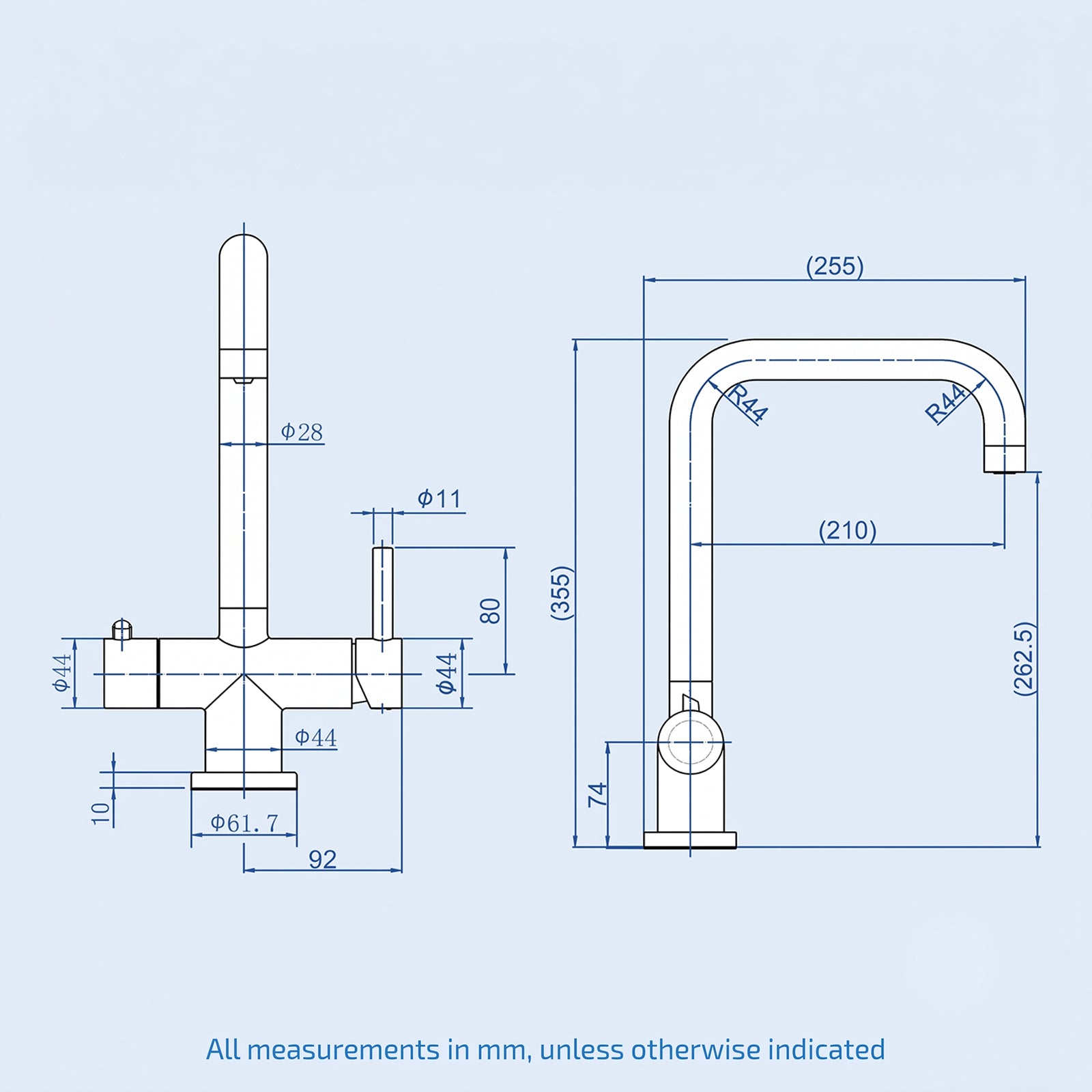 3 in 1 Single Lever Boiler Complete Kitchen Mixer Tap Set - Matte Black