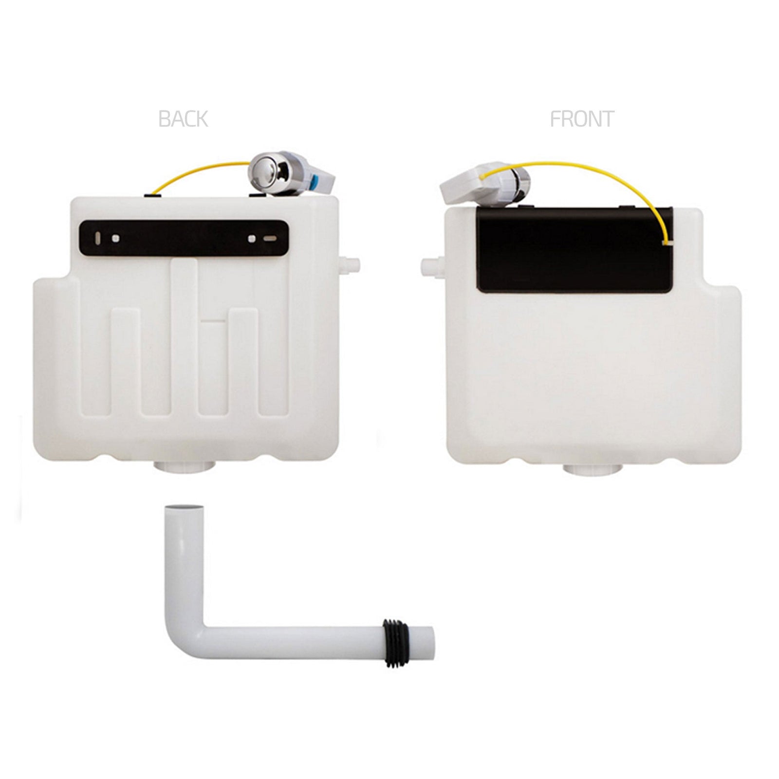 Inton Square Back To Wall Rimless Toilet Pan With Soft Close Seat + WRAS Approved Concealed Cistern