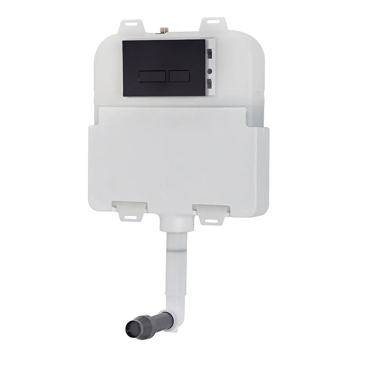 Dual Flush Concealed Cistern and Matte Black Square Flush Plate