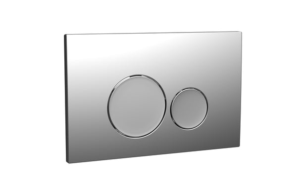 Round Push Button Flush Plate Chrome for Concealed Cisterns - 237 x 152mm Plate Size
