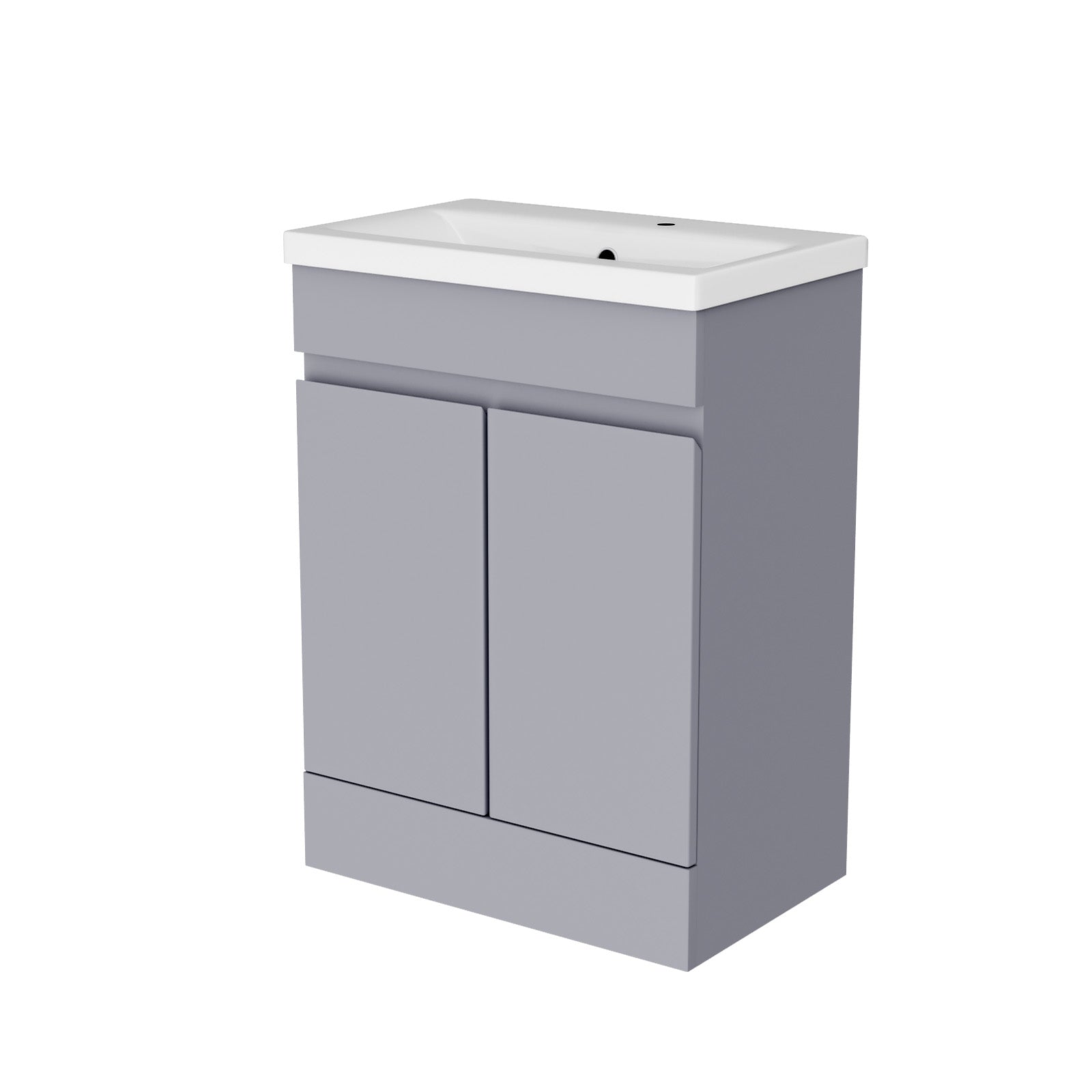Alaska Flat Pack Matte Grey 600mm Freestanding Basin Vanity Unit