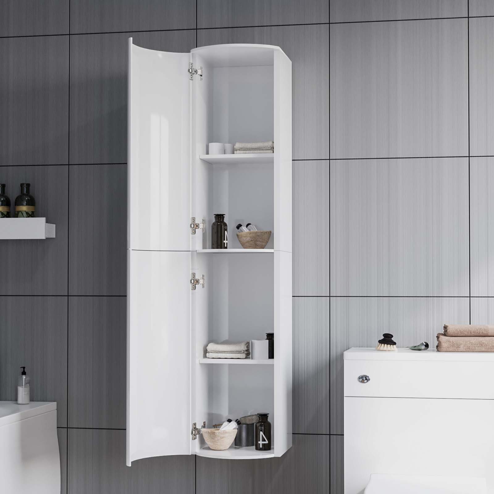 Dene 1100mm RH White Vanity with BTW Toilet, WC, Basin and Wall Hung Cabinet