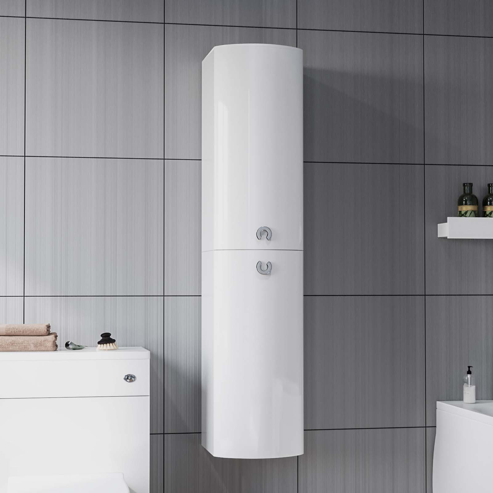Dene 1100 mm FP P-Shape White LH Basin Vanity, Rimless Toilet & Wall Hung Cabinet