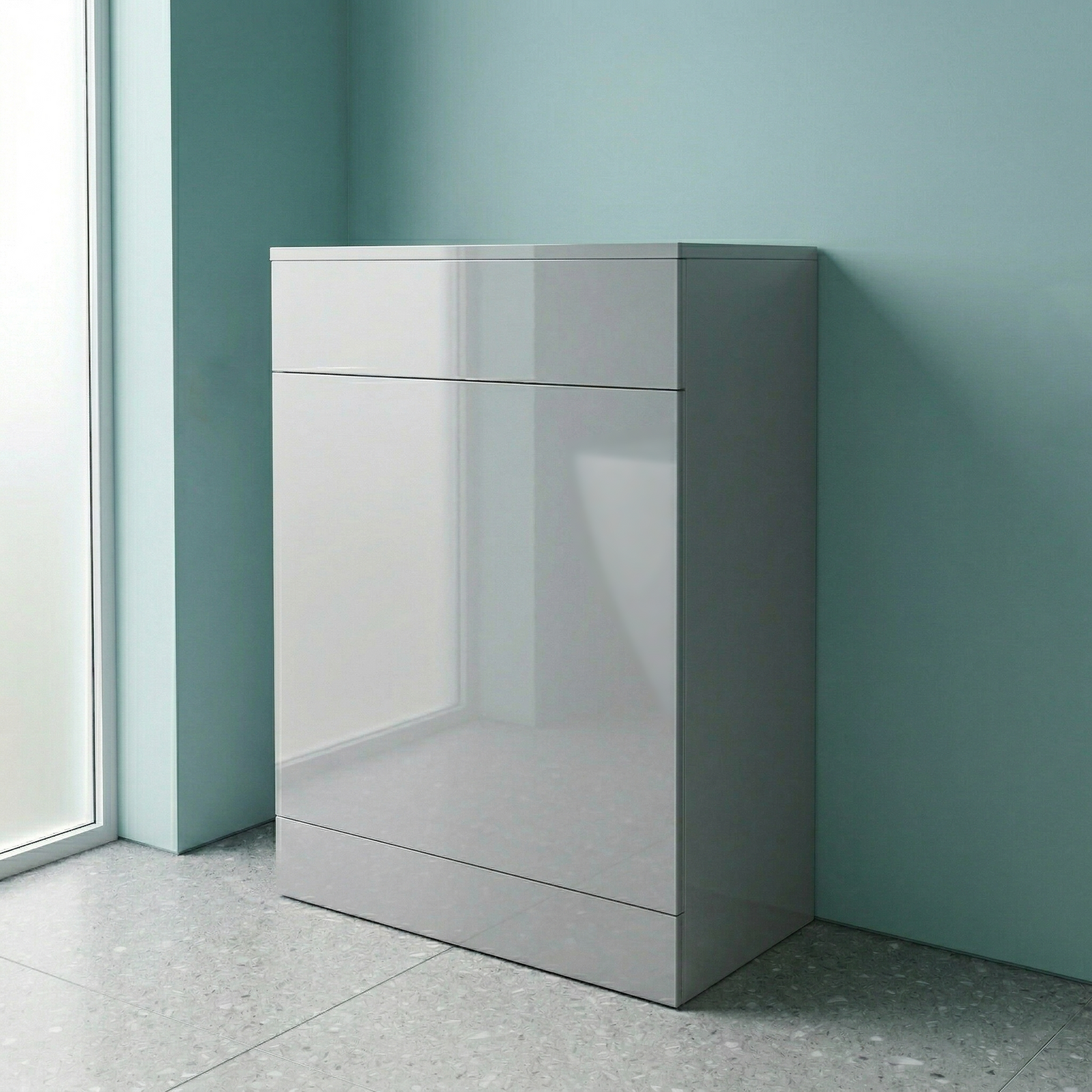 Astley 500mm Light Grey Back to Wall WC Unit Bathroom - Flat Pack