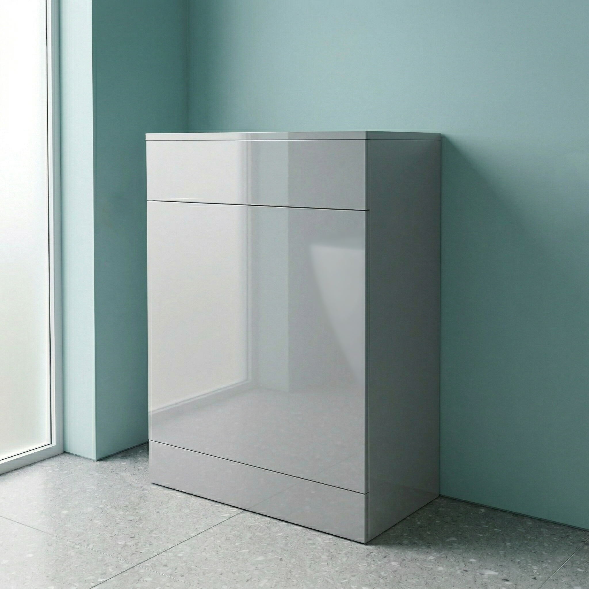 Astley 500mm Light Grey Back to Wall WC Unit Bathroom - Flat Pack