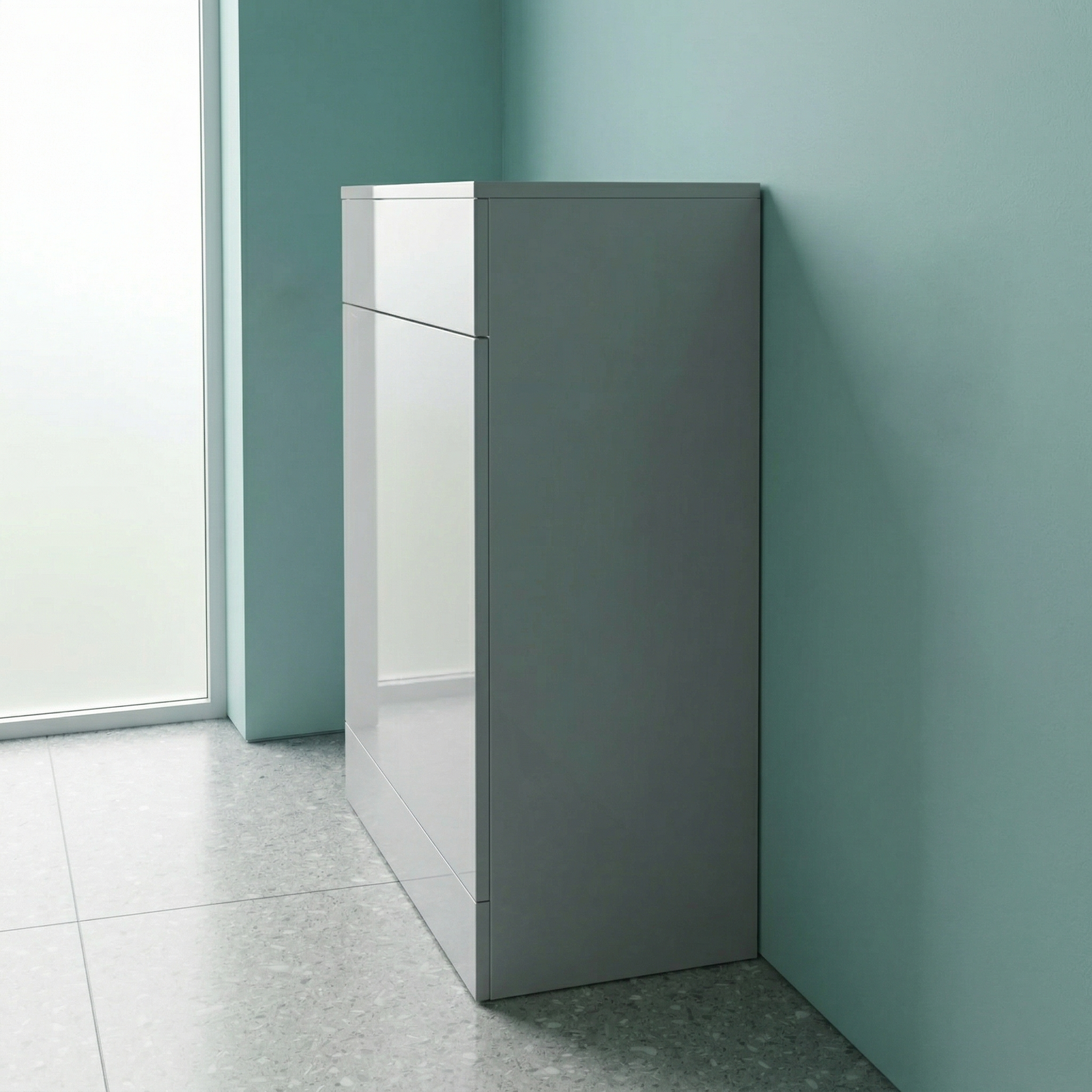 Astley 500mm Light Grey Back to Wall WC Unit Bathroom - Flat Pack