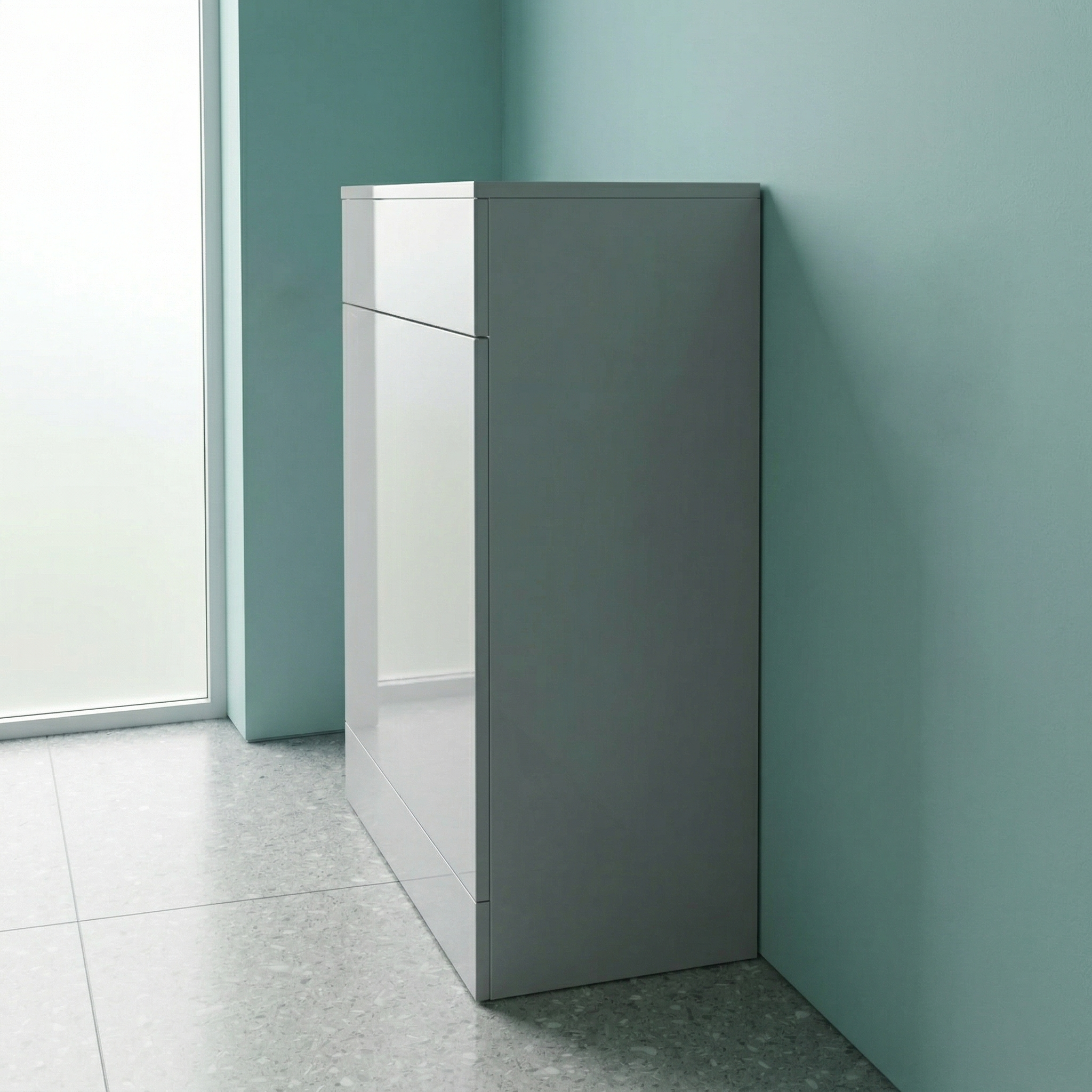 Astley 500mm Light Grey Back to Wall WC Unit Bathroom - Flat Pack