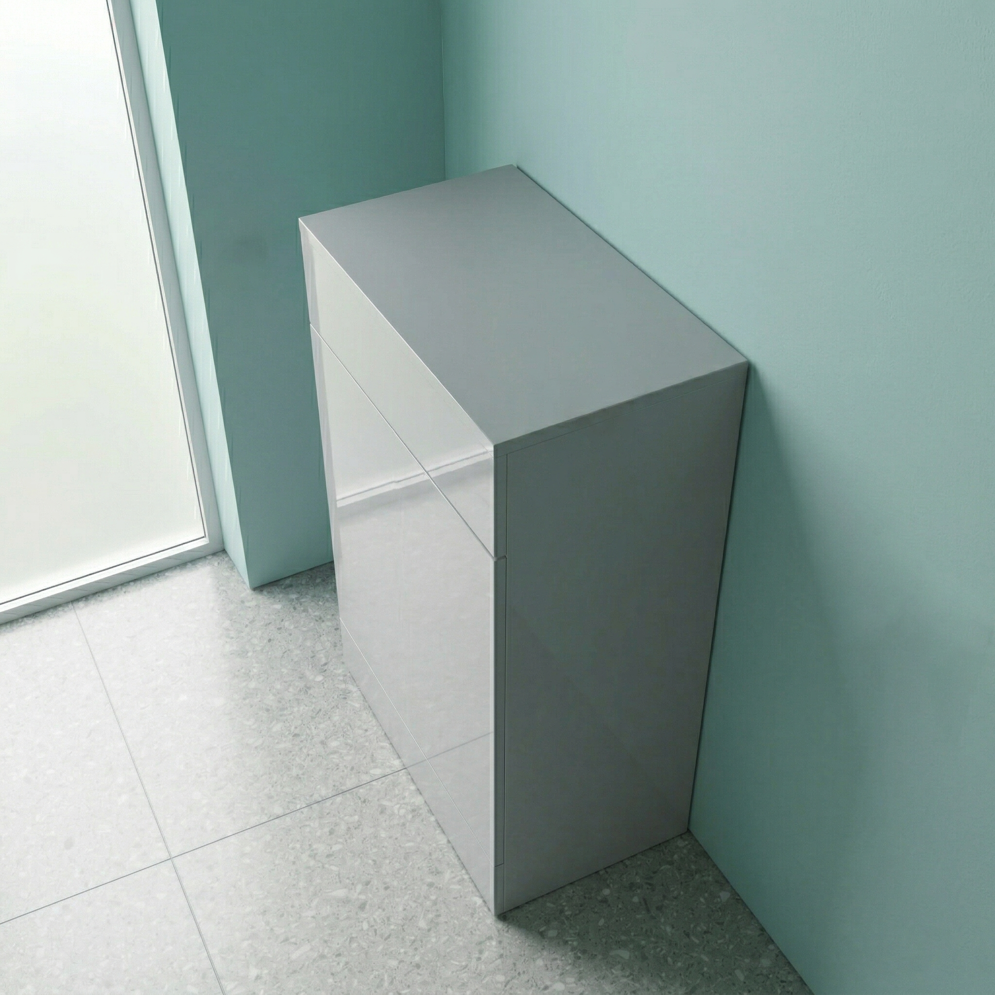 Astley 500mm Light Grey Back to Wall WC Unit Bathroom - Flat Pack