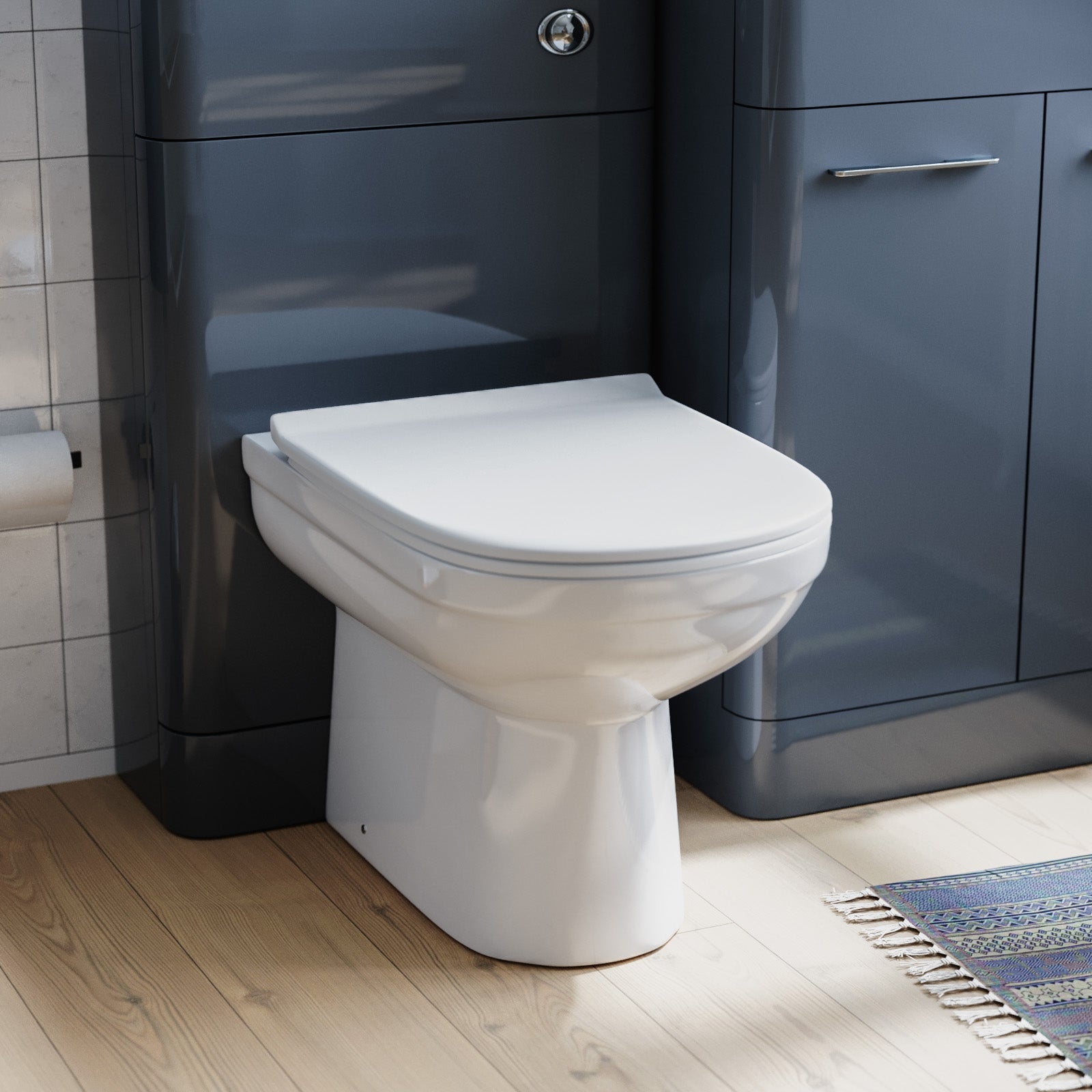 Ellen 550mm Flat Pack Vanity Basin Unit, WC Unit, Elso Back To Wall Toilet, Mono Mixer & White Waste