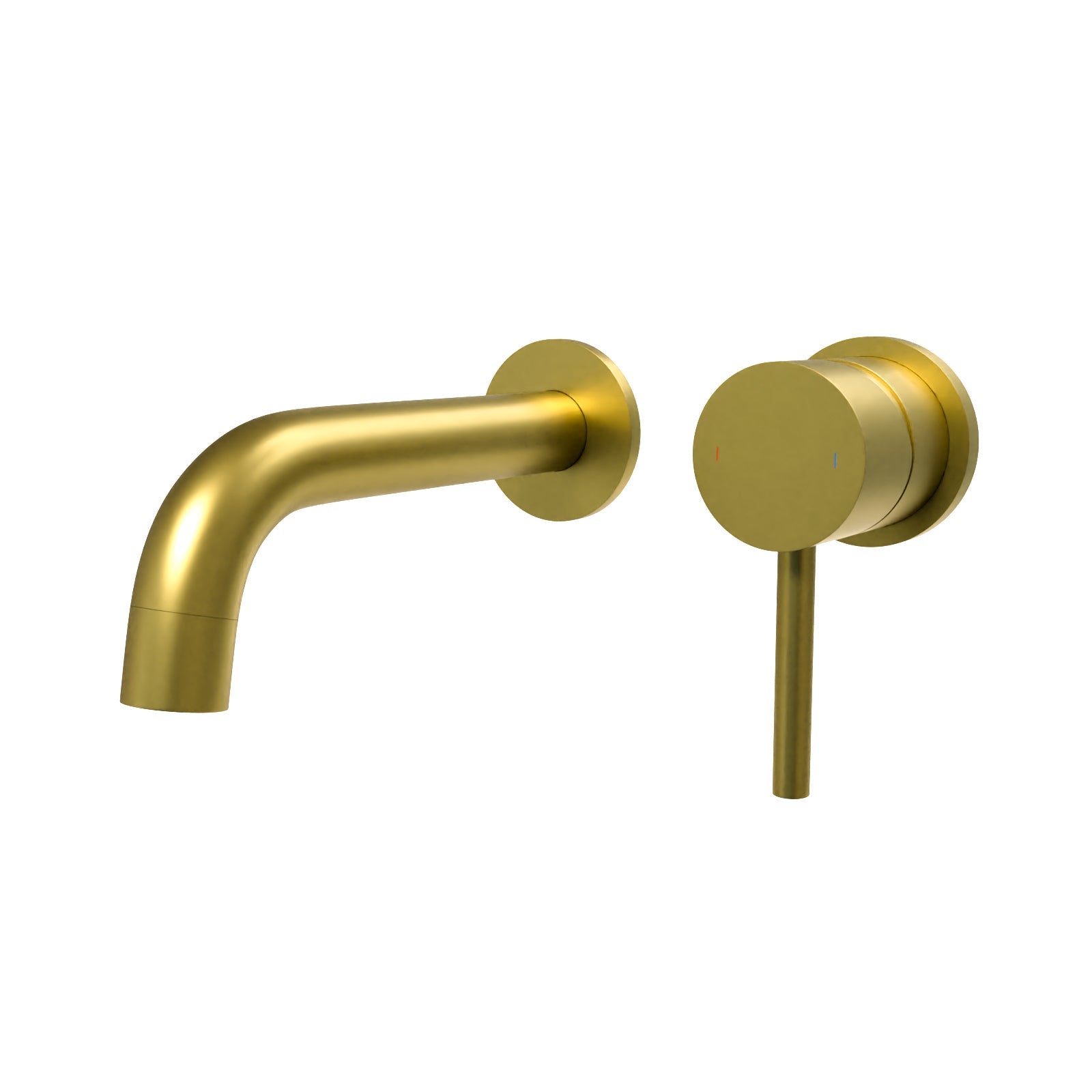 Eydon Bathroom Brushed Brass Mono Basin Sink Tap Wall Mounted With Waste