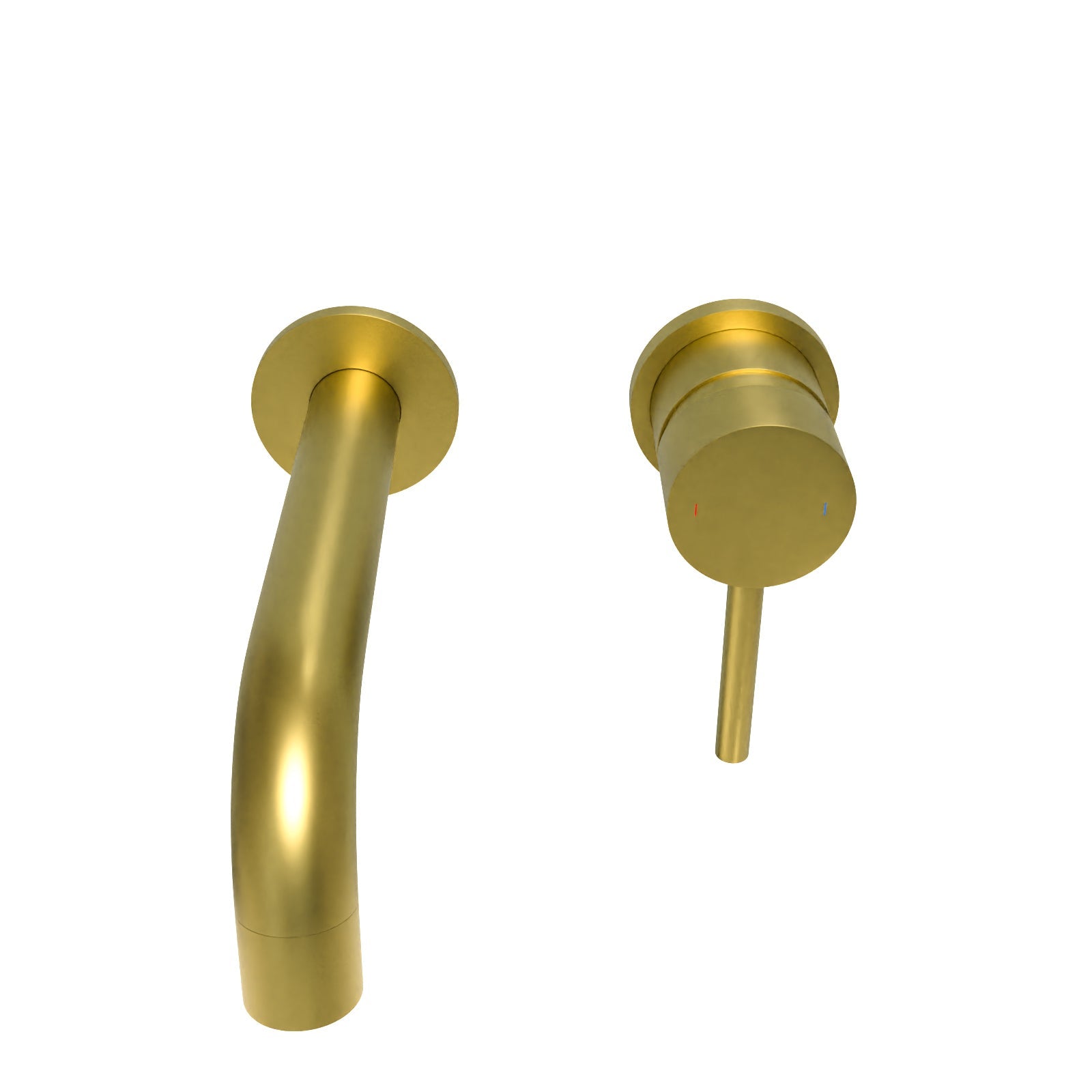 Eydon Bathroom Brushed Brass Mono Basin Sink Tap Wall Mounted With Waste