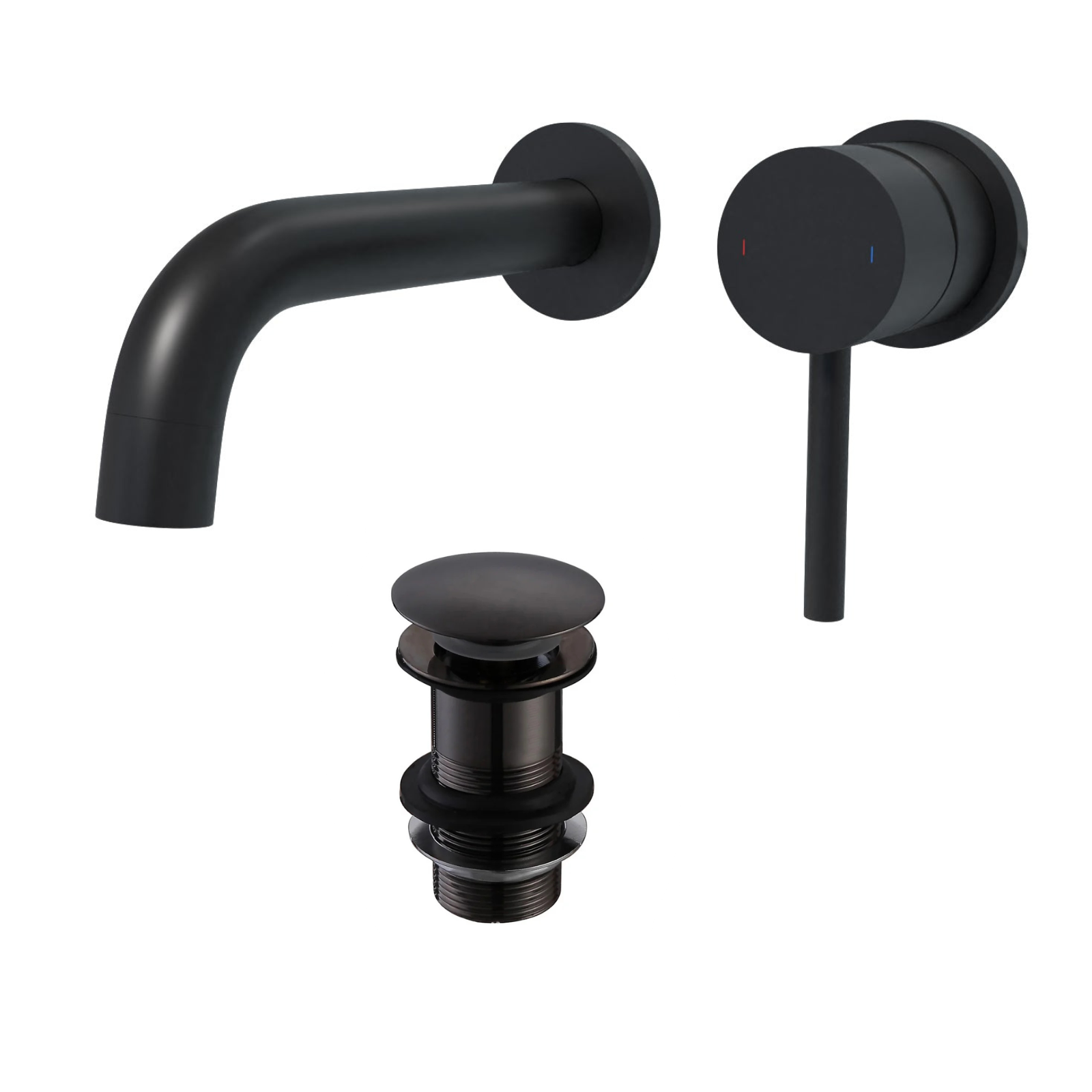 Alice Basin Sink Matte Black Modern Brass Bathroom Wall Mounted Tap