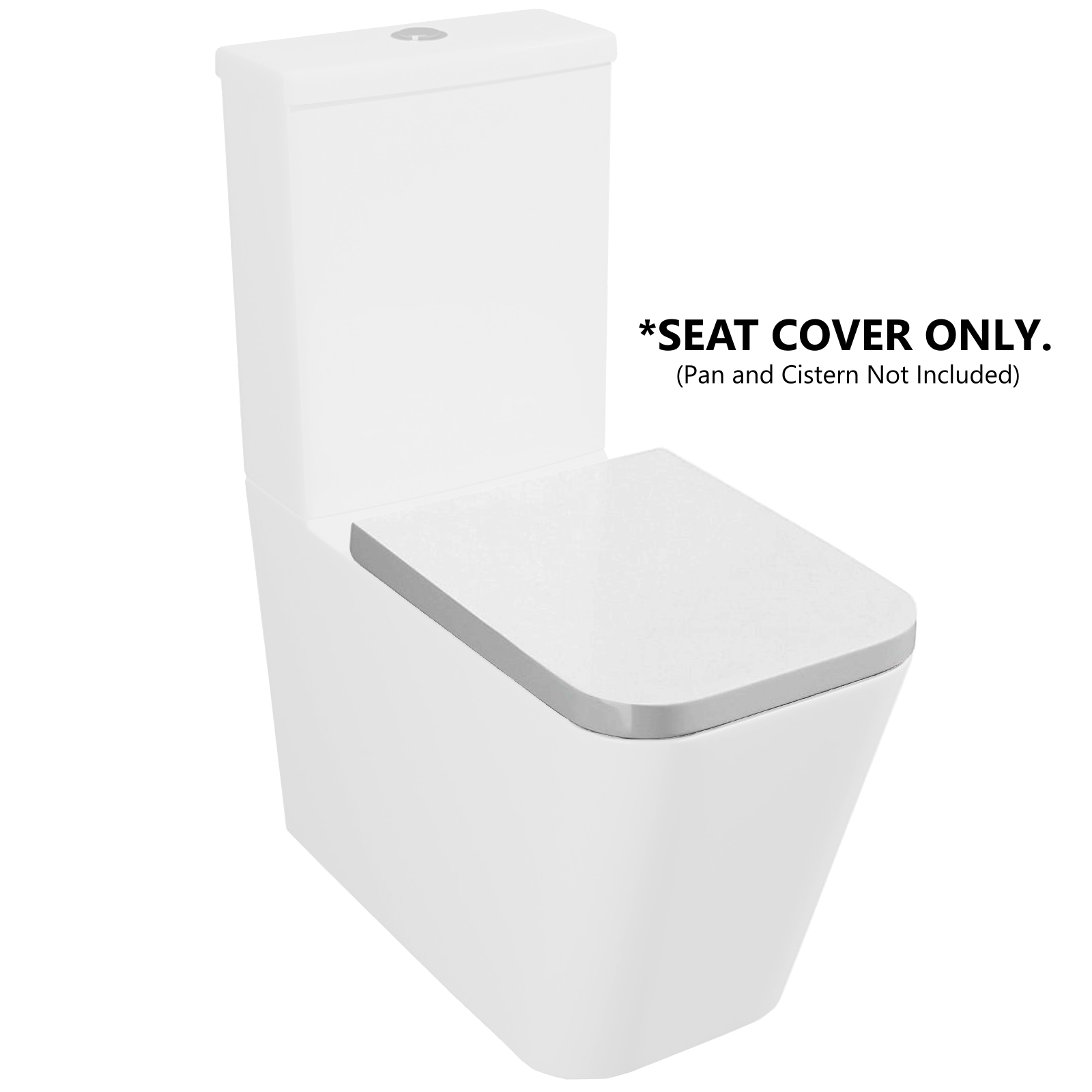 Kartell Genoa Premium Square Soft Close Toilet Seat - White