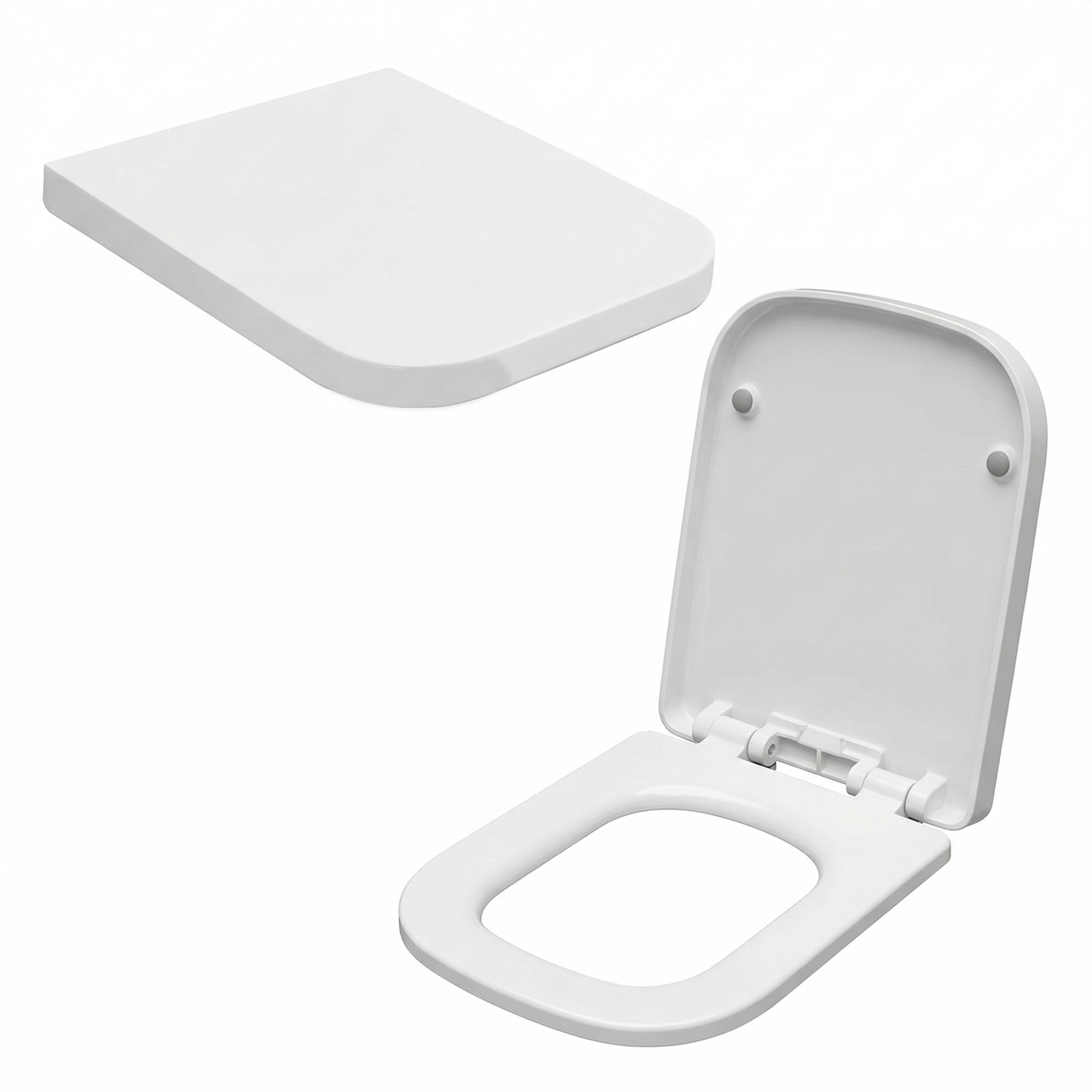 Kartell Genoa Premium Square Soft Close Toilet Seat - White