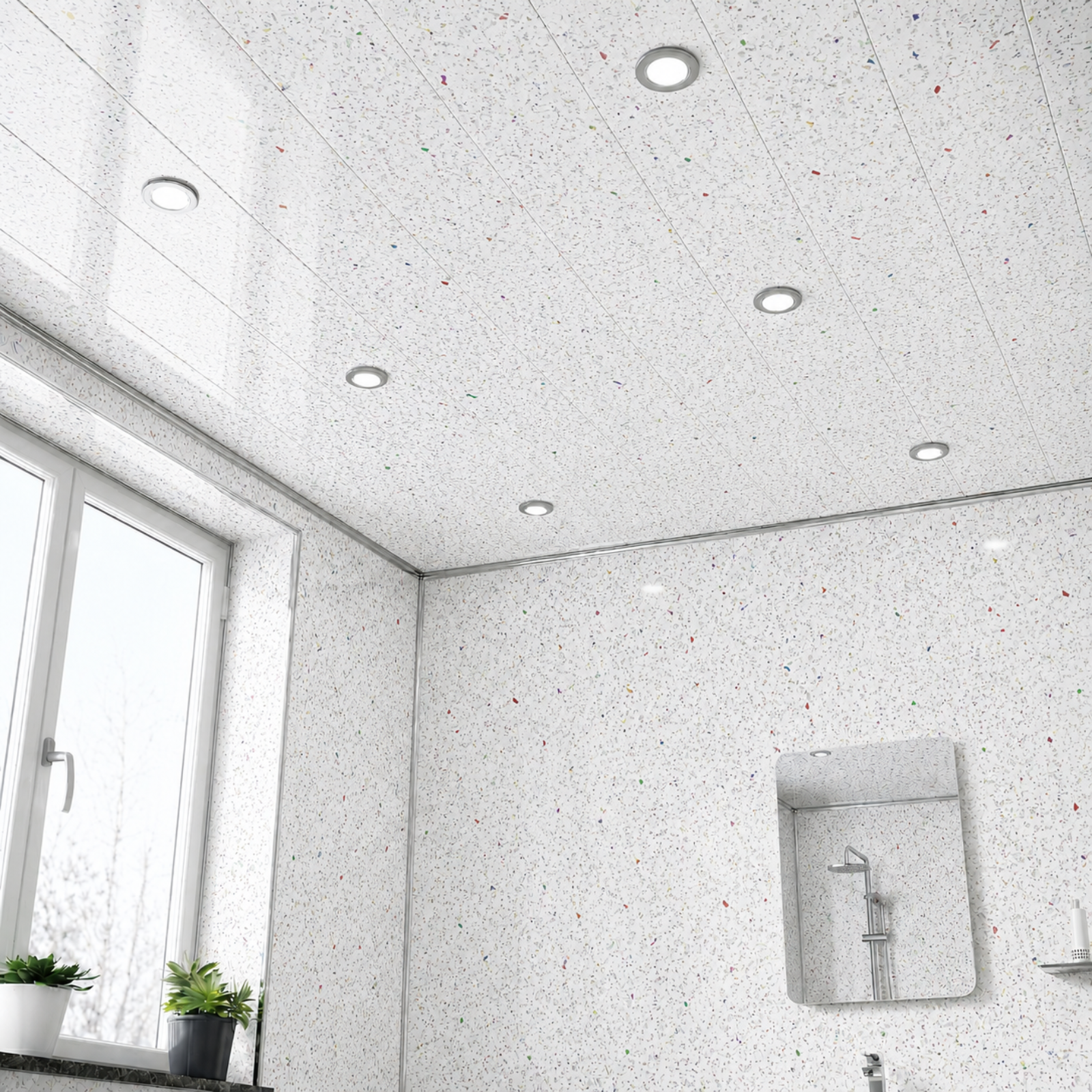 Grey Galaxy PVC Ceiling Panel/Shower Wall Panel 250mm x 2700mm x 5mm (Pack Of 4)