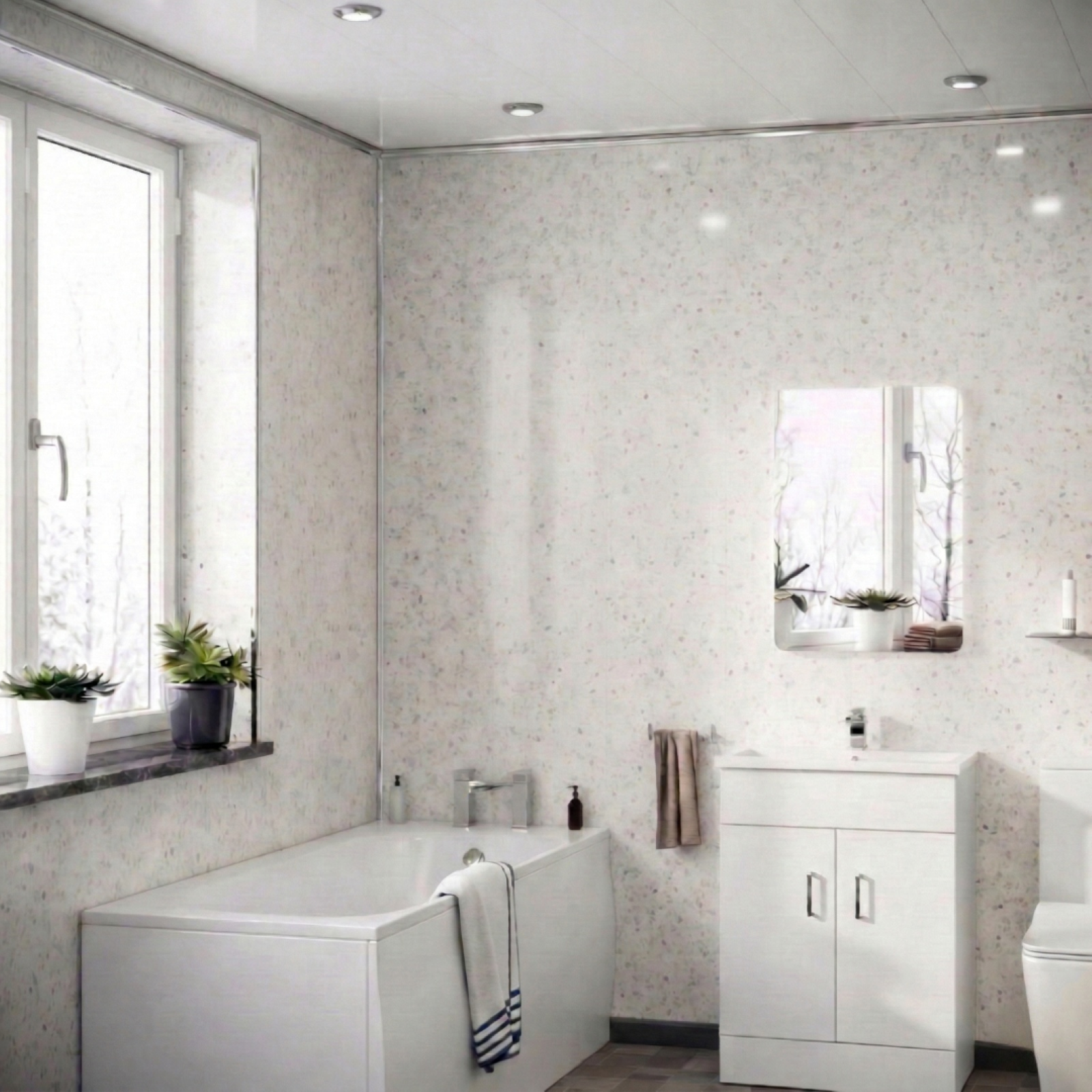 Grey Galaxy PVC Shower Wall Panel 1000mm X 2400mm X 10mm