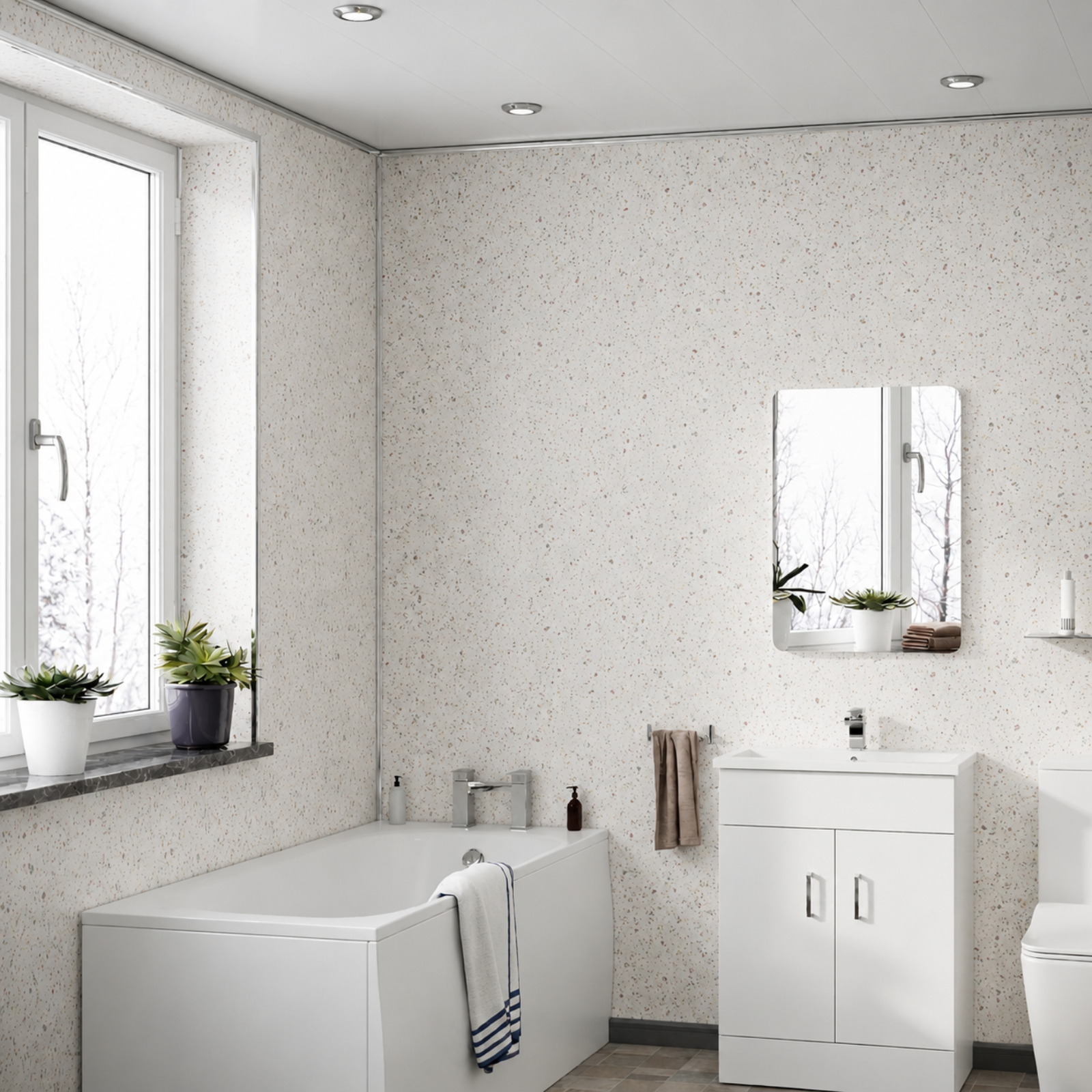 Grey Galaxy PVC Shower Wall Panel 1000mm X 2400mm X 10mm