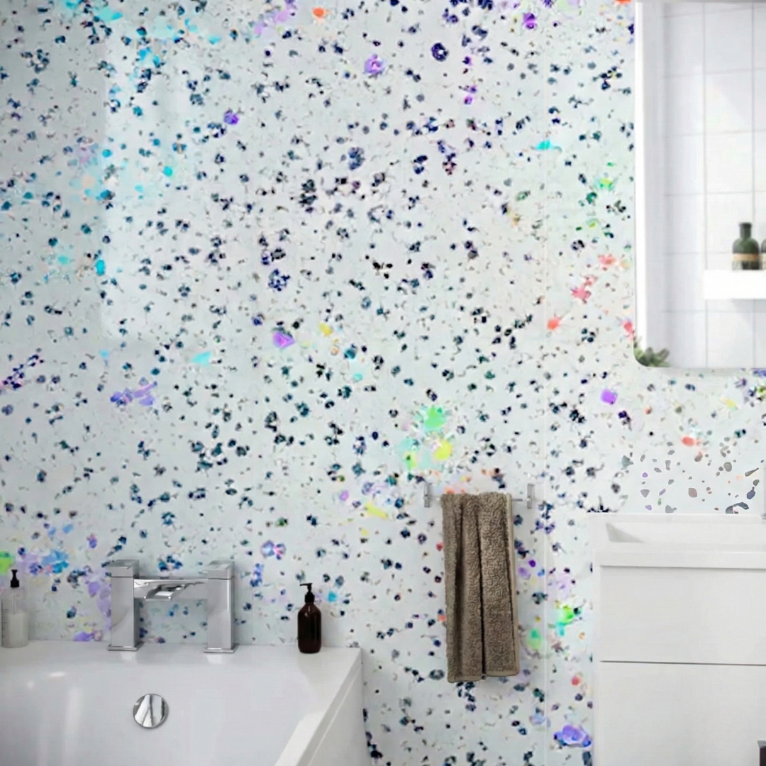 Platinum White Sparkle PVC Shower Wall Panel 1000mm x 2400mm x 10mm