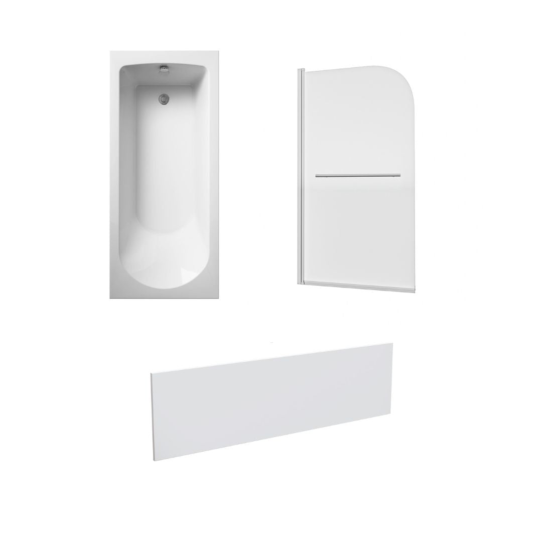 Harris 1700 x 700mm Round Single Ended Bath & Legs White