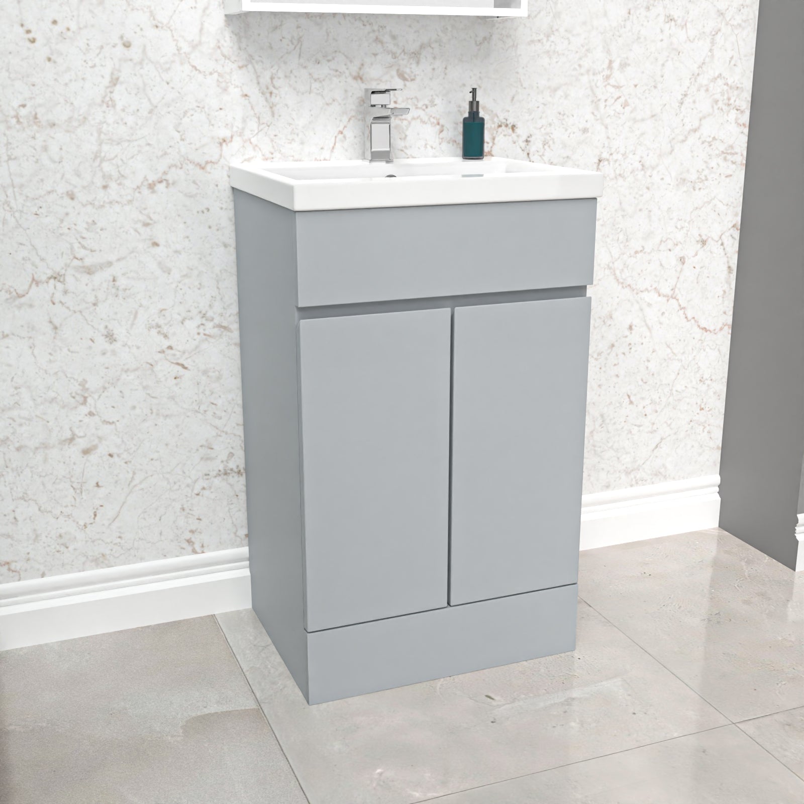Alaska Matte Grey 500 mm Freestanding Basin Vanity Unit
