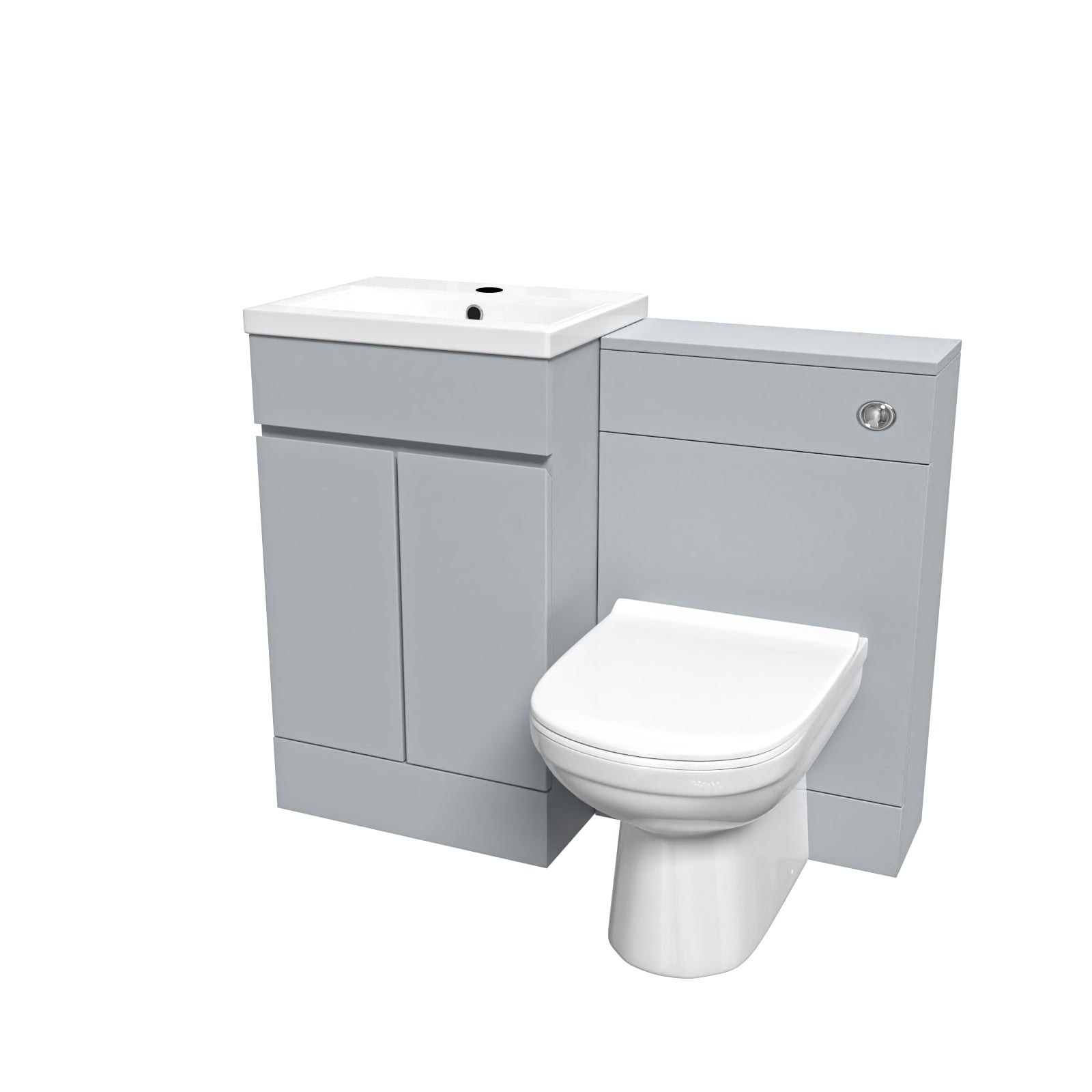 Alaska Matte Grey 500mm Vanity Unit with WC Unit & BTW Toilet