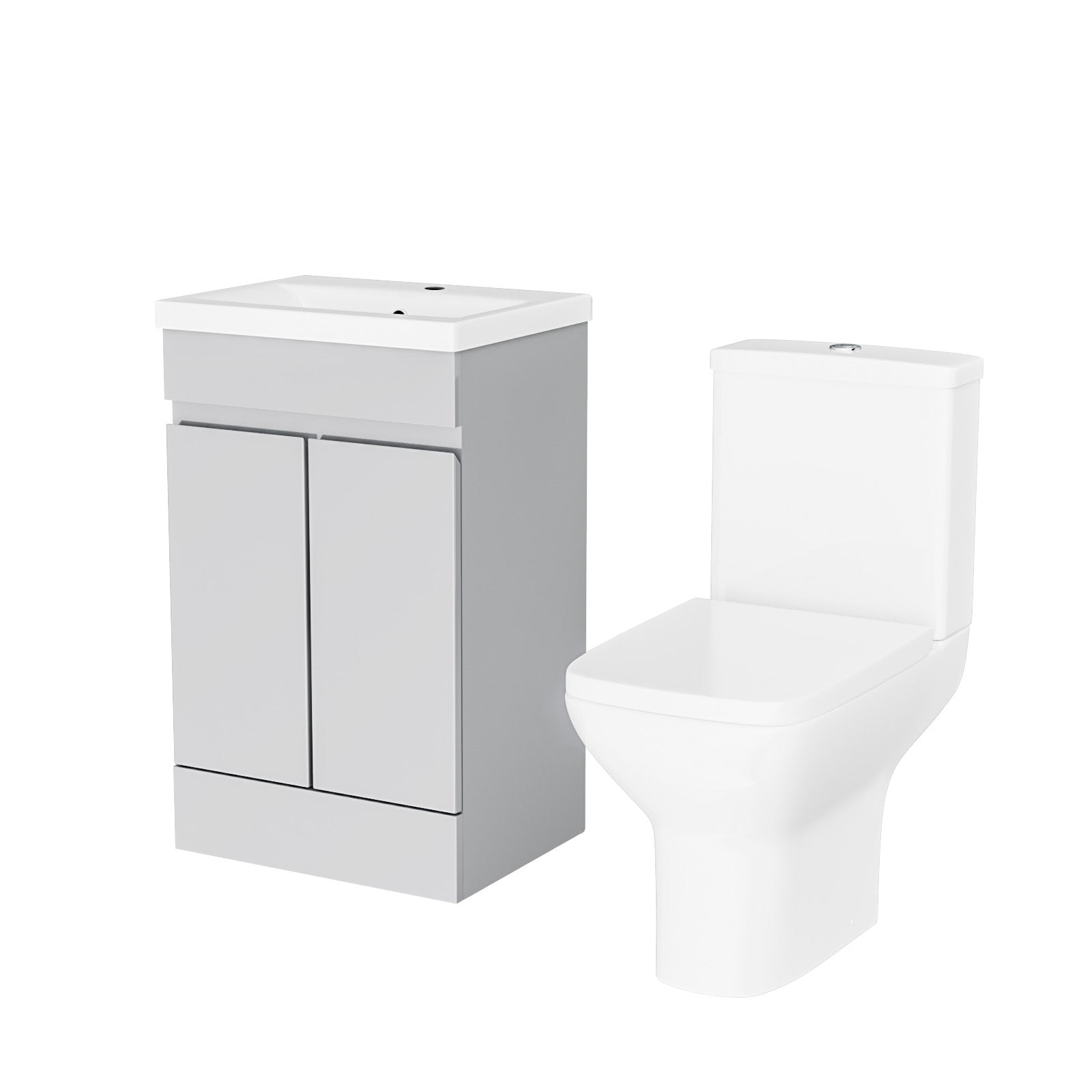 Alaska Matte Grey 500mm Basin Vanity & Rimless Close Coupled Toilet