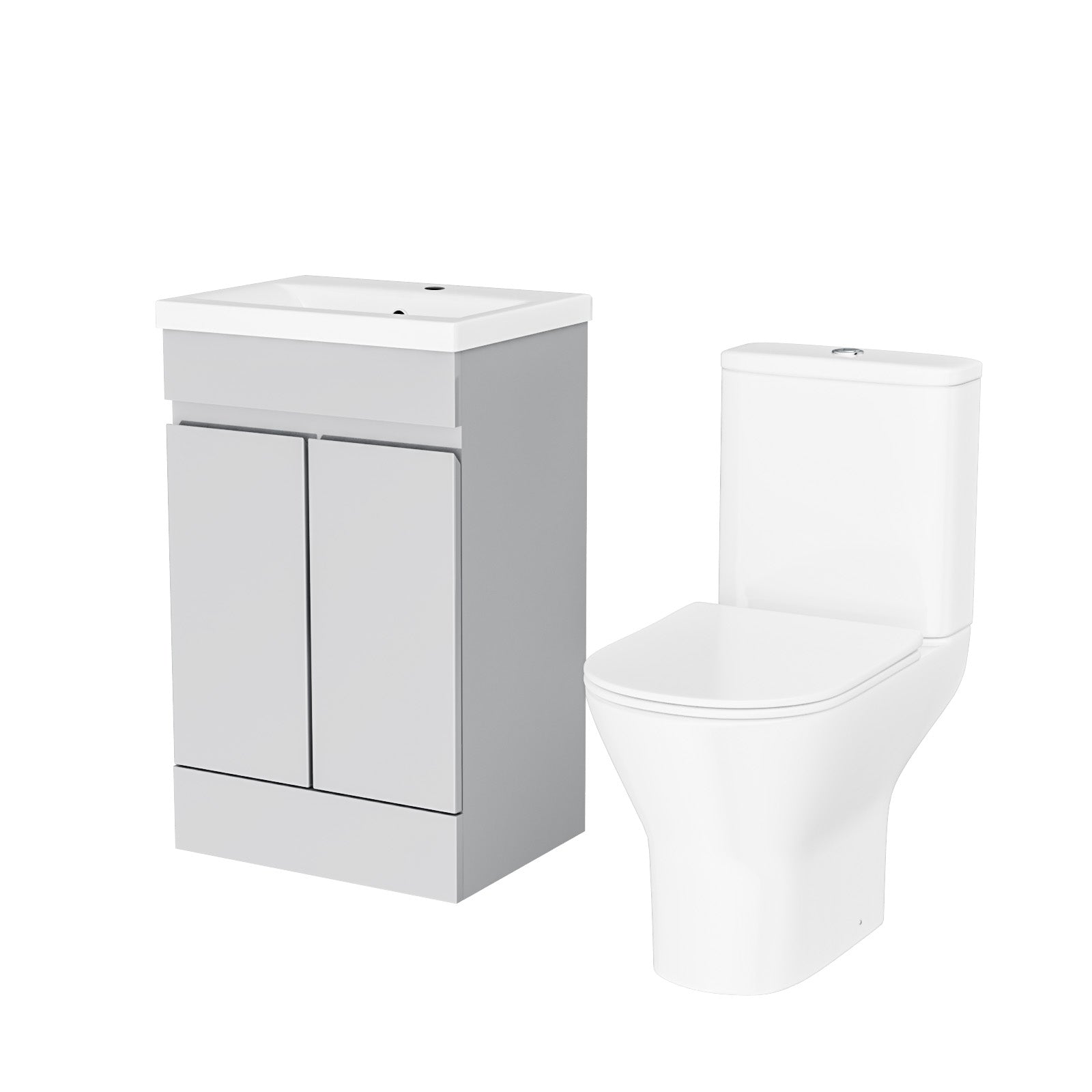 Alaska Matte Grey 500mm Basin Vanity & Close Coupled Toilet Set