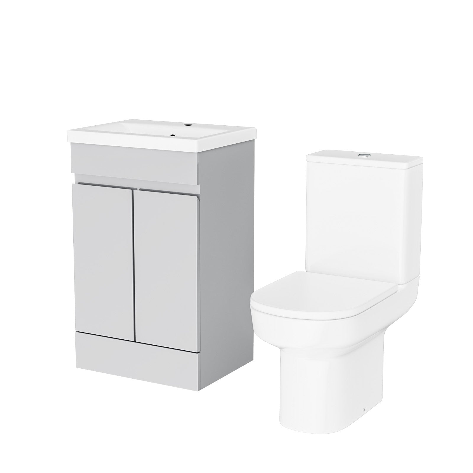 Alaska Matte Grey 500mm Basin Vanity Unit & Rimless Close Coupled Toilet