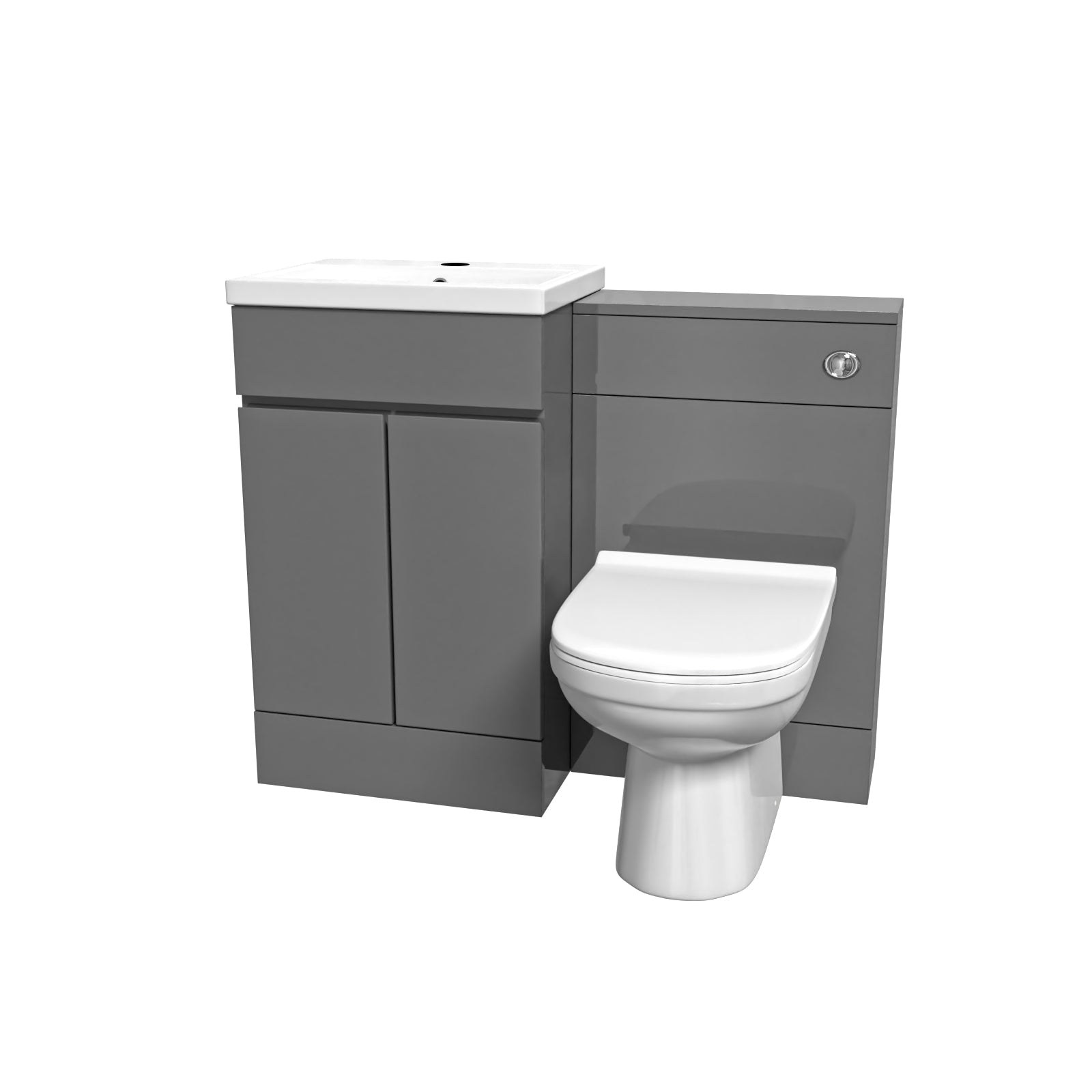 Alaska Grey 500mm Freestanding Vanity Unit with WC Unit & BTW Toilet
