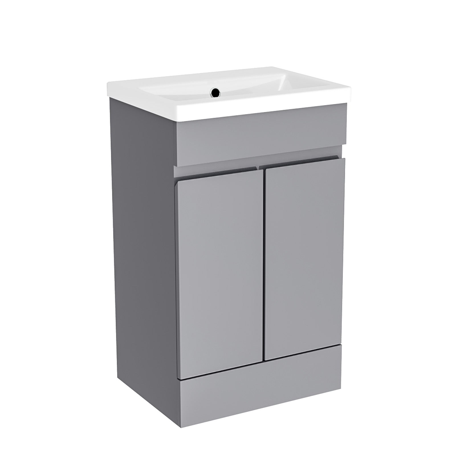Alaska 500mm Freestanding Basin Vanity Unit 2 doors Steel grey Flat Pack