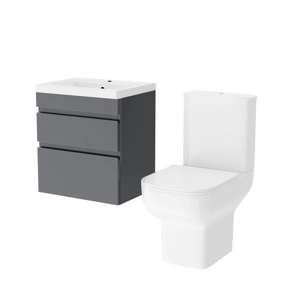 Alaska 500mm Wall Hung Drawers Vanity with basin & Close Coupled Toilet