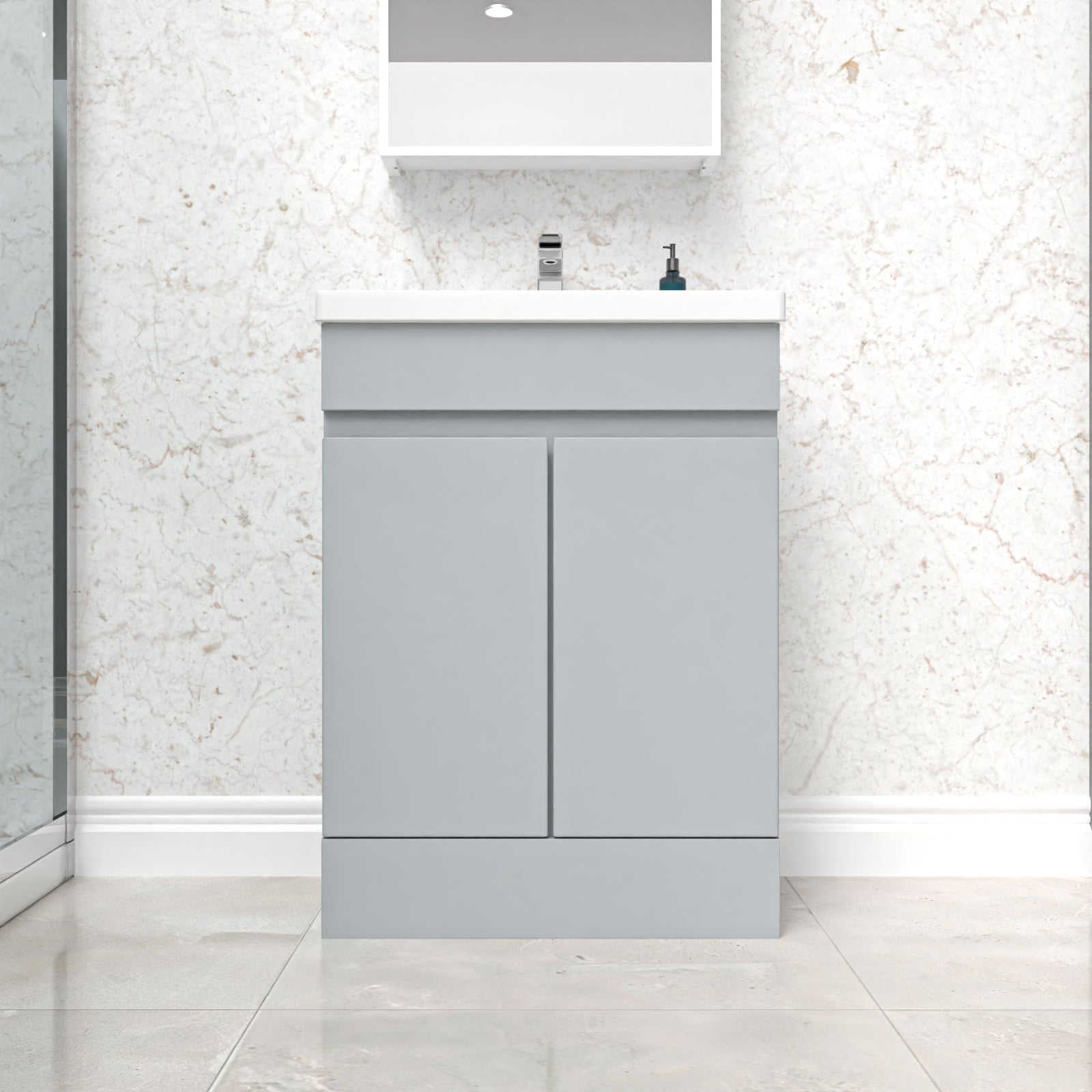 Alaska Matte Grey 600mm Freestanding Basin Vanity Unit