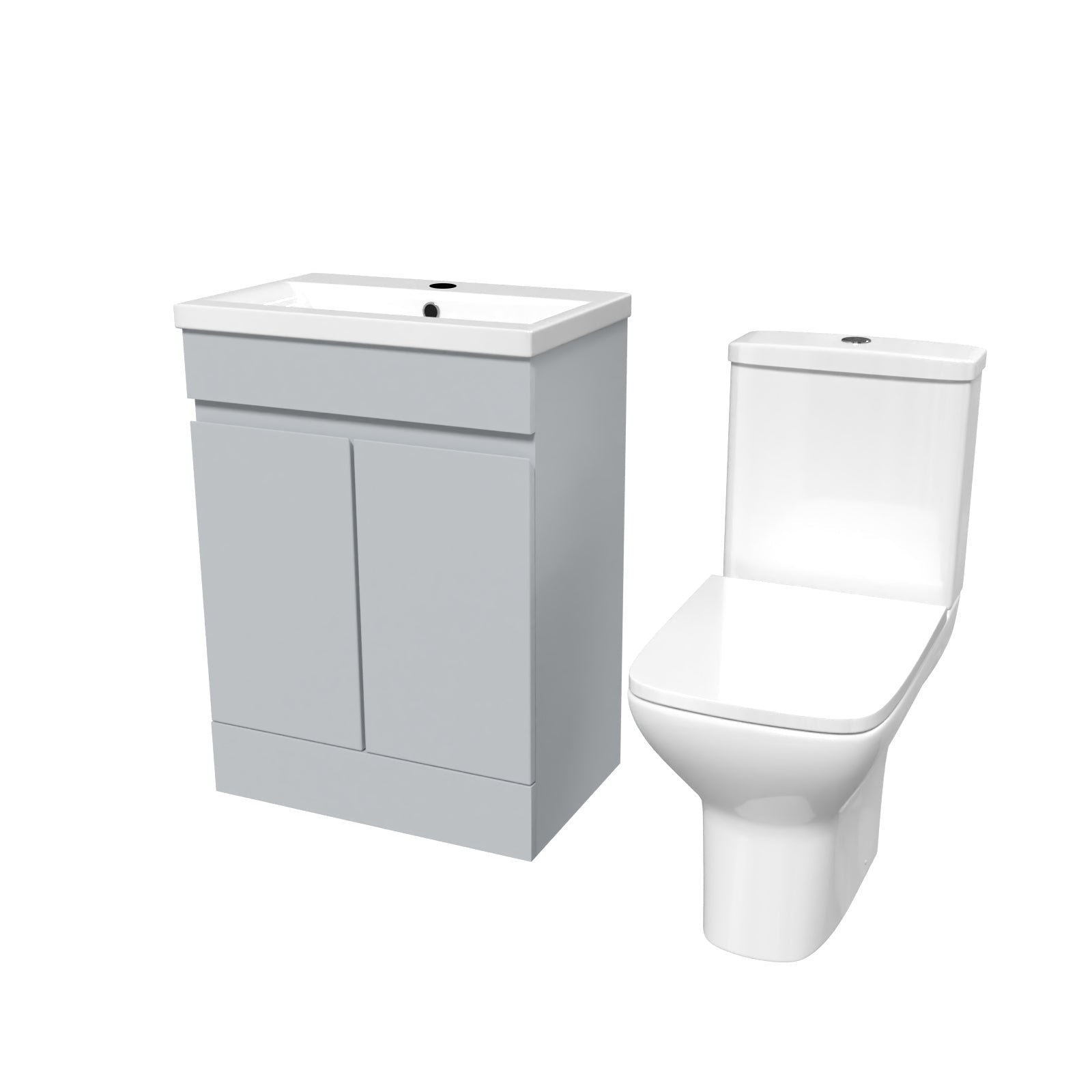 Alaska 600mm Matte Grey Basin Vanity & Rimless Close Coupled toilet