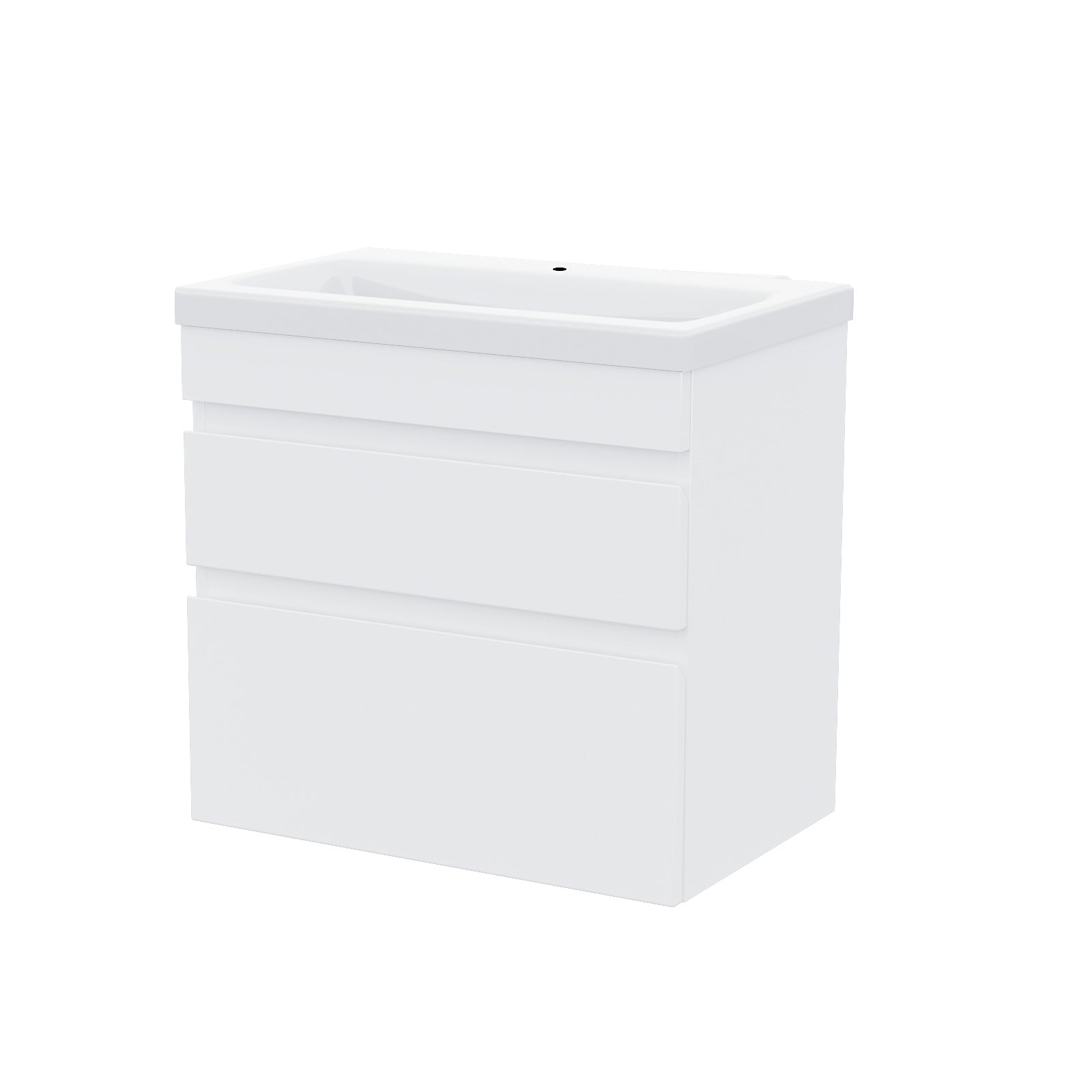 Alaska White 600mm PVC 2 Drawer Wall Hung Vanity Cabinet and Basin Unit