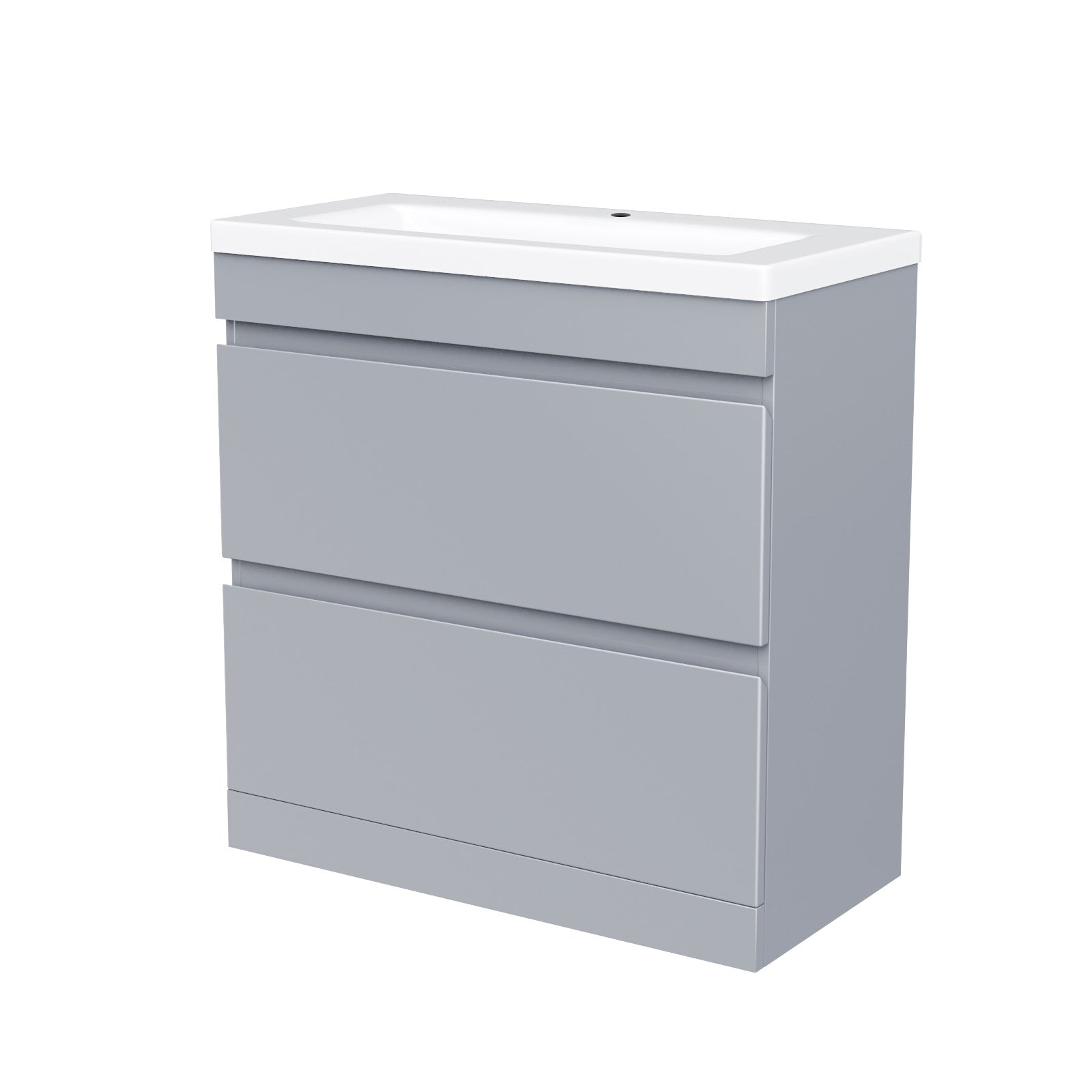 Alaska Minimalist 800mm 2-drawer Freestanding Gloss Grey Vanity Cabinet Basin Unit