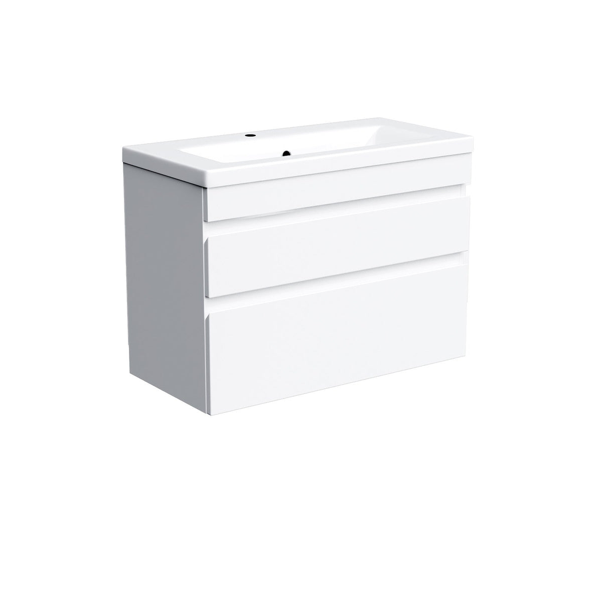 Bathroom Suite - Alaska 1700mm Square Shower Bath, 800mm Wall Hung 2 Drawers Vanity Unit & Toilet Set with Brushed Brass Fittings