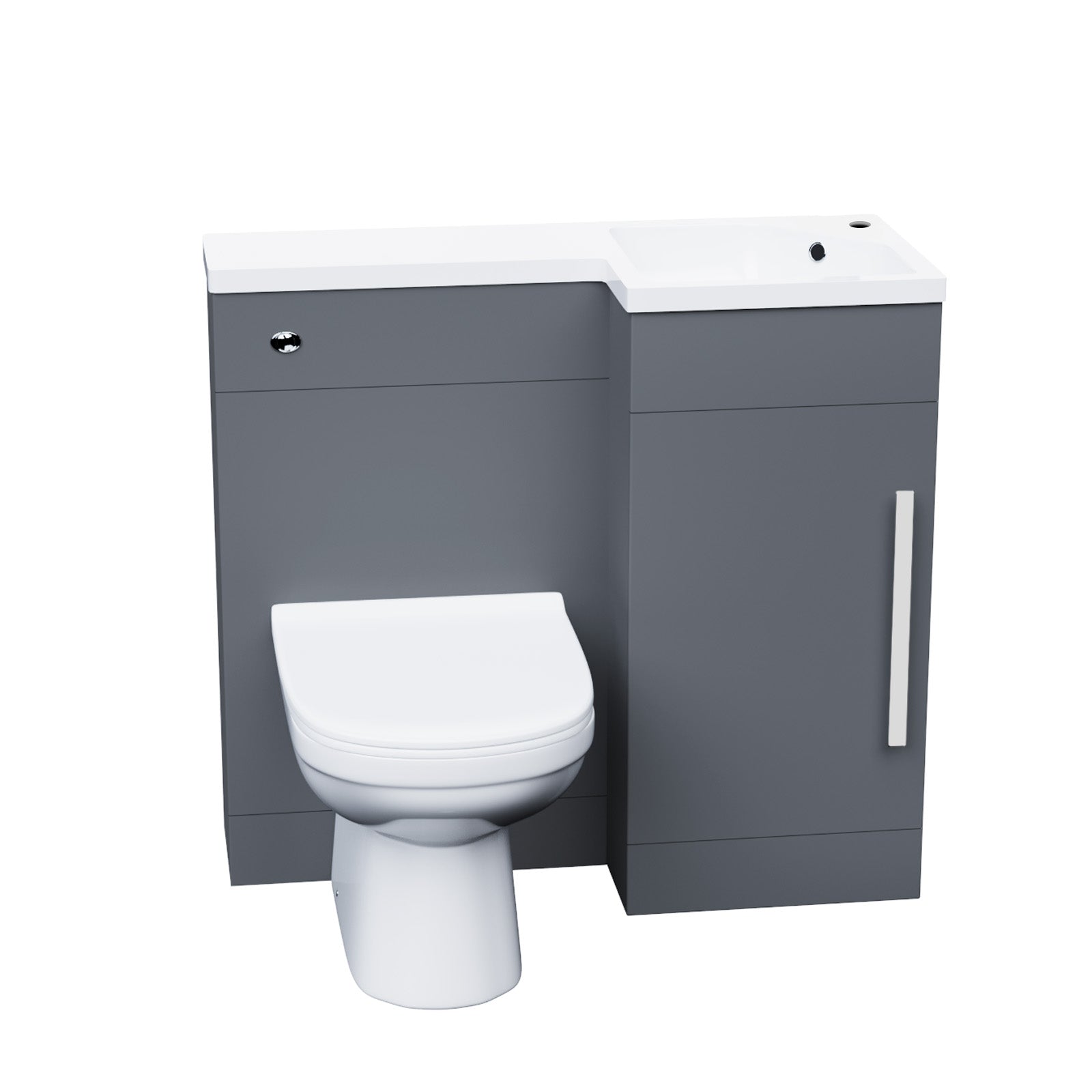 Alaska 900mm Right Hand Matt Grey Basin Vanity, WC Unit & Back To Wall Toilet